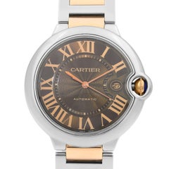 Cartier Ballon Bleu Gold Steel Chocolate Dial Automatic Men's Watch W6920032