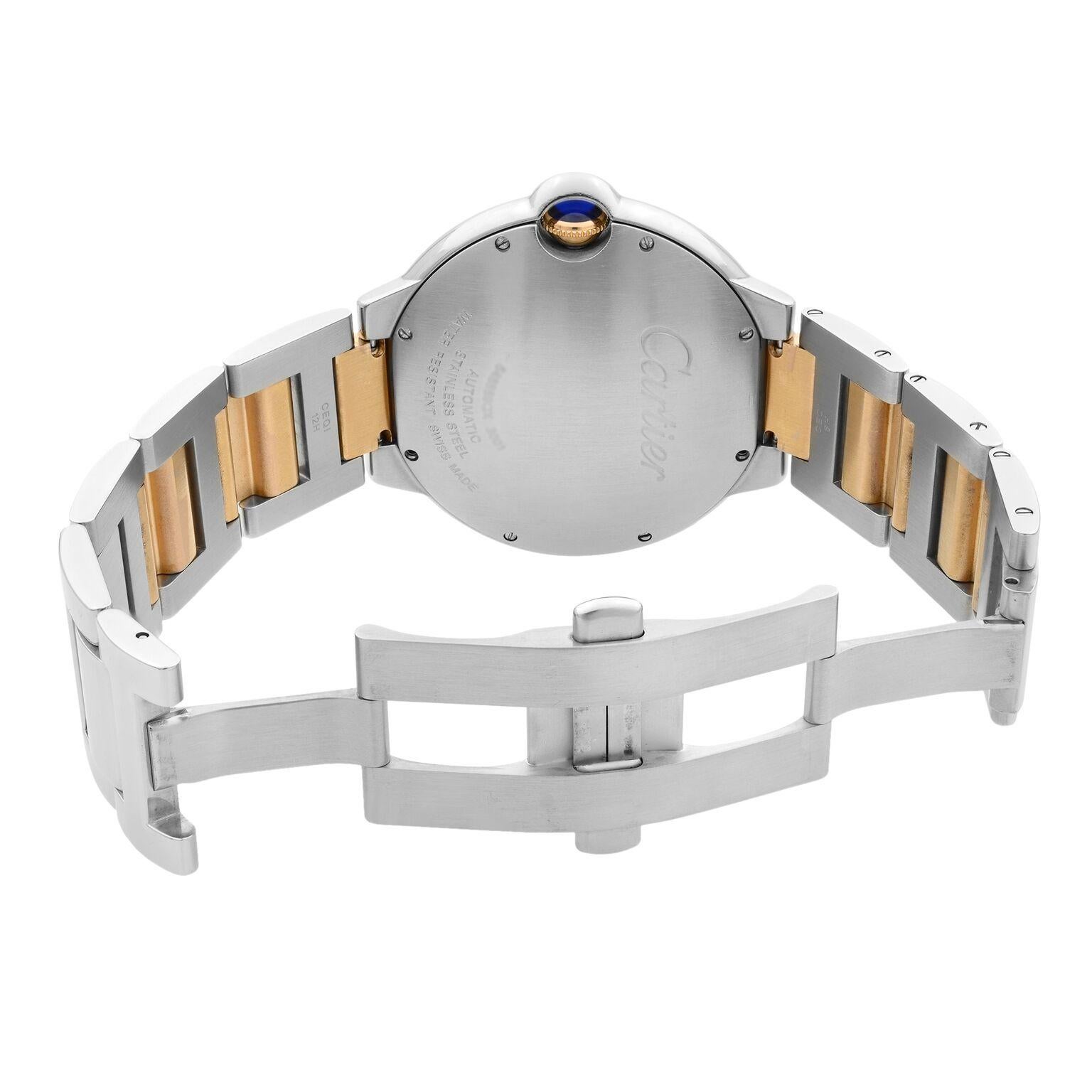 Cartier Ballon Bleu Gold Steel Chocolate Dial Automatic Men's Watch W6920032 3