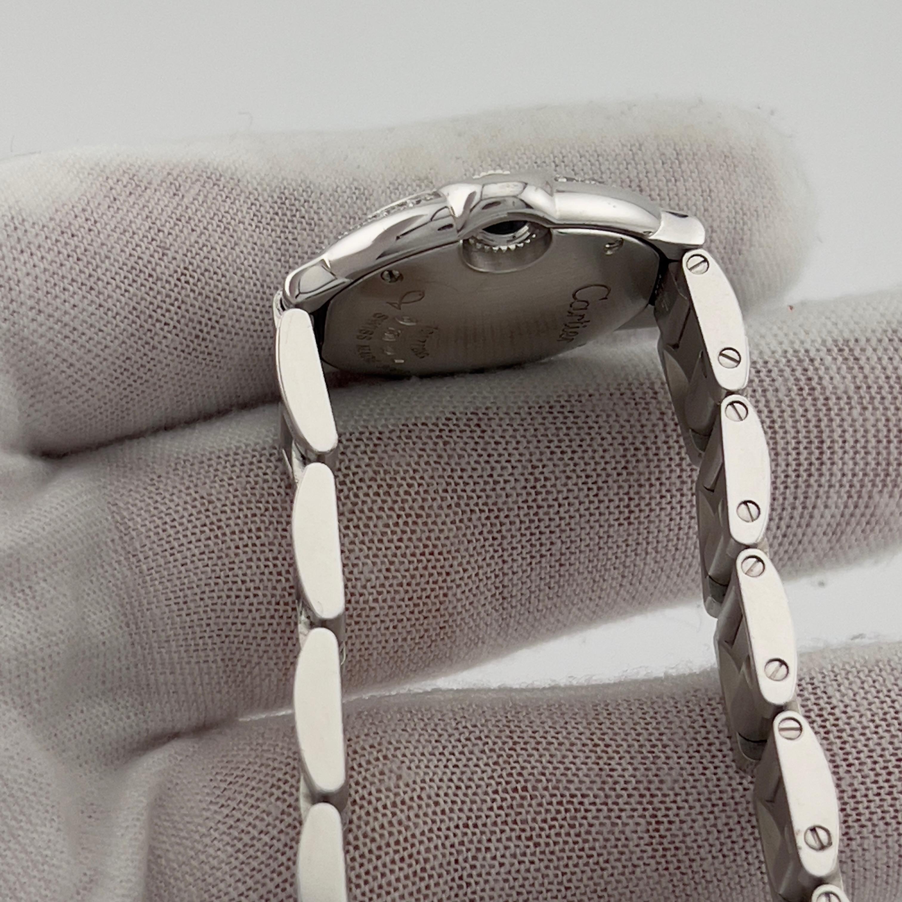 Cartier Ballon Bleu Ladies 3008 WE900323 Diamond Bezel 18K White Gold Box For Sale 5