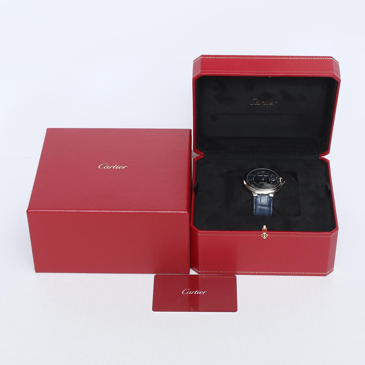 Cartier Ballon Bleu Men's Stainless Steel Automatic Blue Dial Watch WSBB002 1