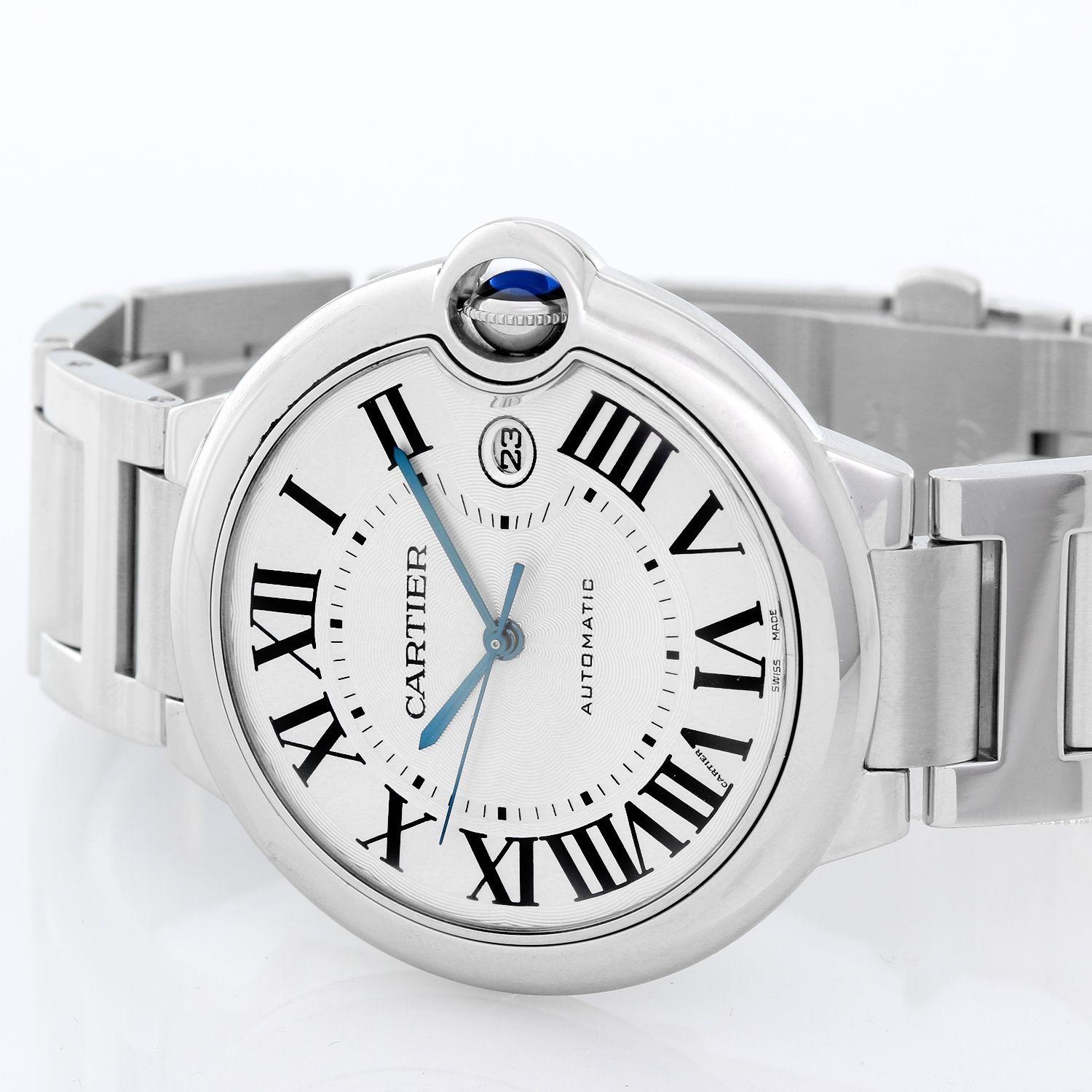Cartier Ballon Bleu Men's 42mm White Gold Automatic Watch W69013Z2 In Excellent Condition In Dallas, TX