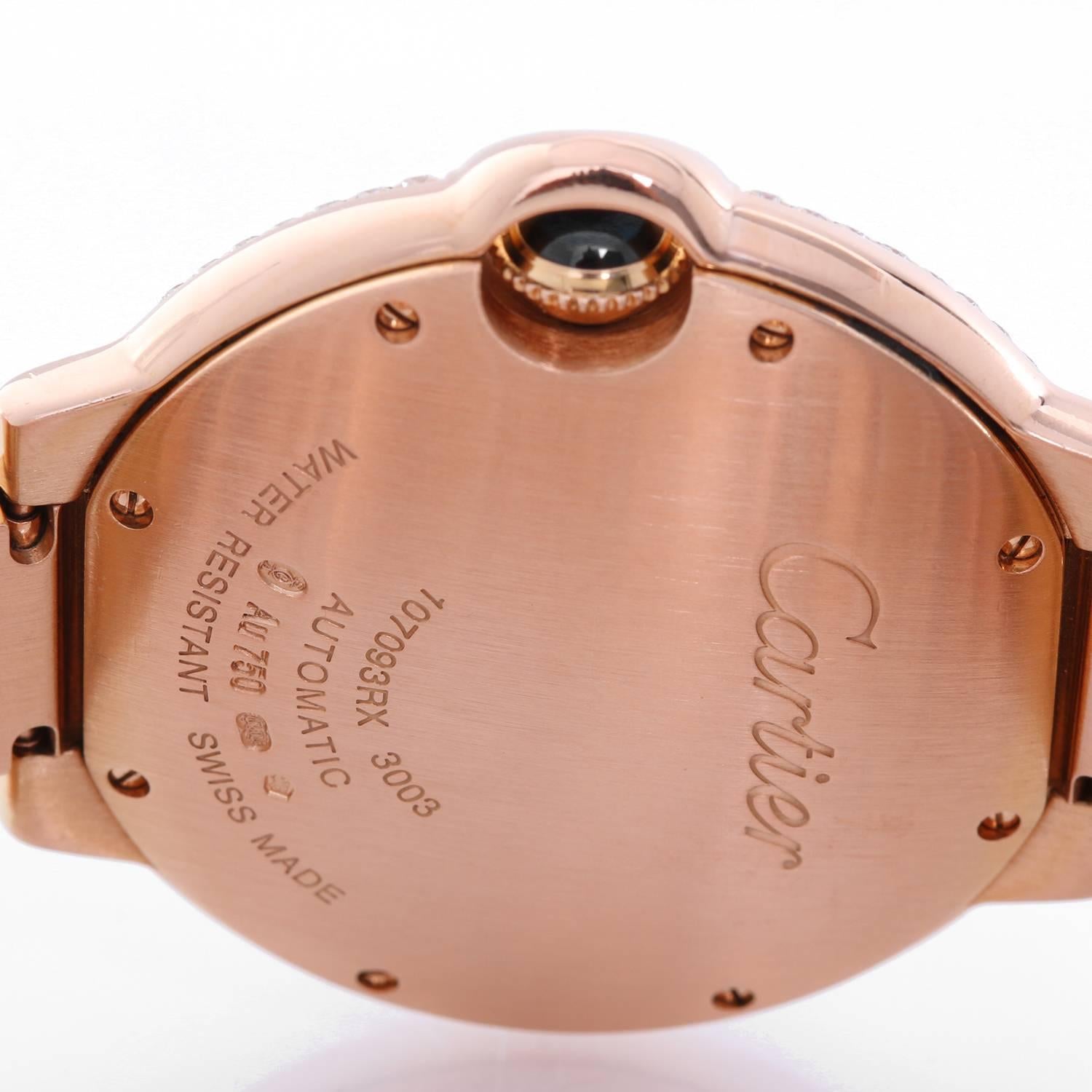 Cartier Rose Gold Ballon Bleu Midsize Automatic Wristwatch Ref WJBB0005 In Excellent Condition In Dallas, TX