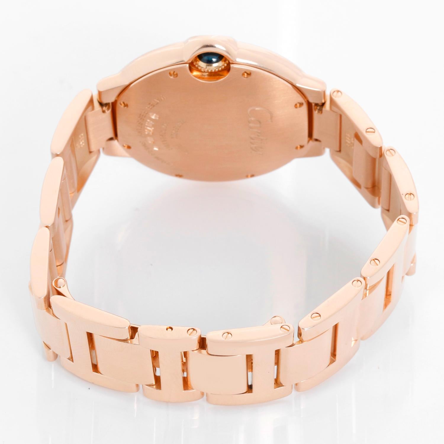 Women's Cartier Ballon Bleu Midsize 18k Rose Gold Watch WE902026 3003 For Sale