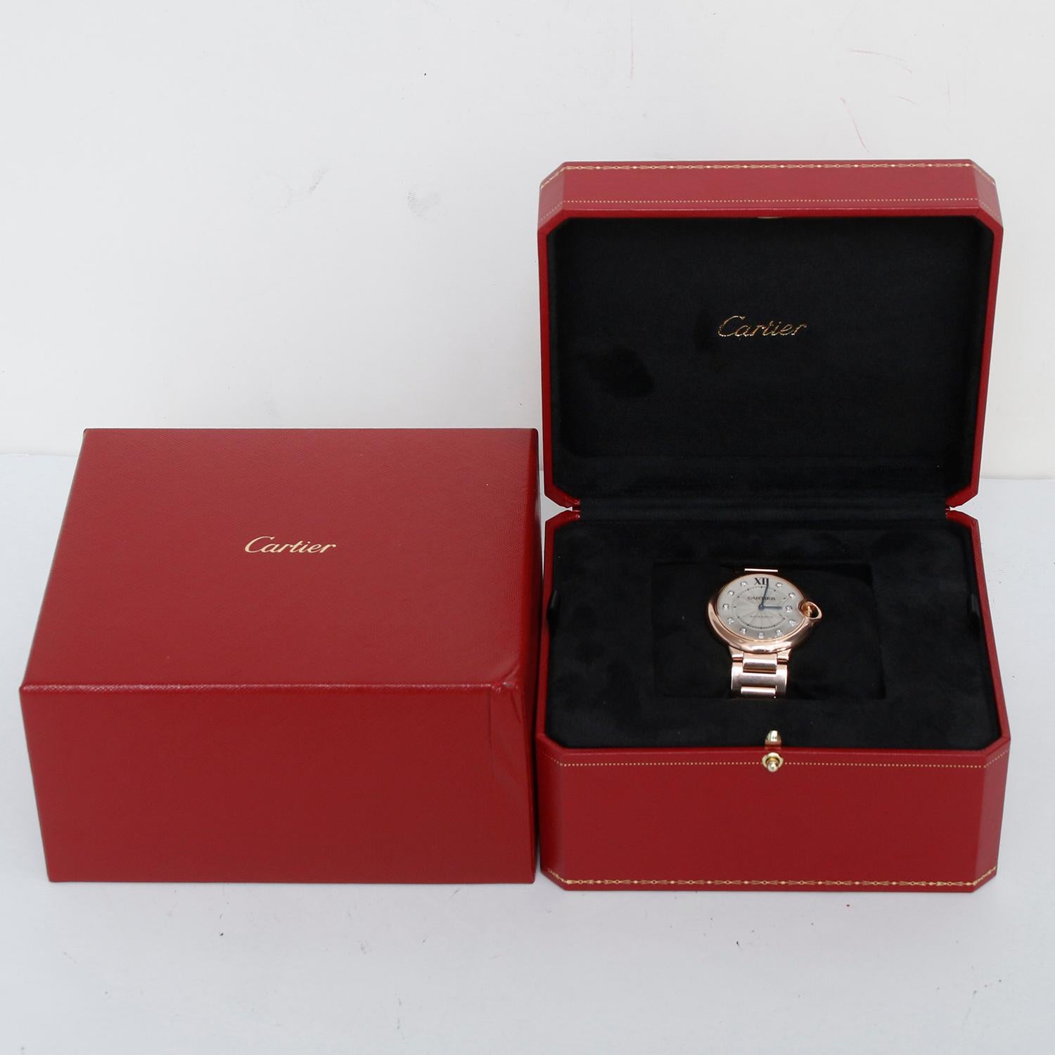 Cartier Ballon Bleu Midsize 18k Rose Gold Watch WE902026 3003 For Sale 2