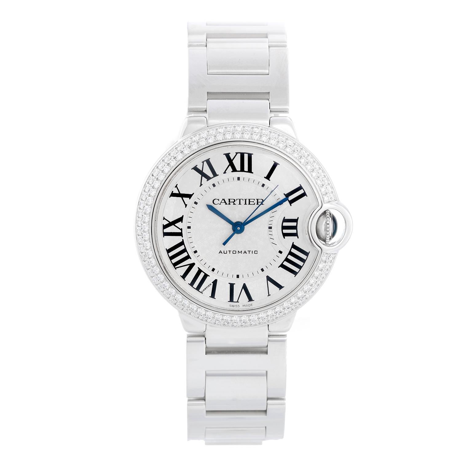 Cartier Montre Ballon Bleu Midsize en or blanc 18 carats et diamants WE9006Z3 3004 en vente