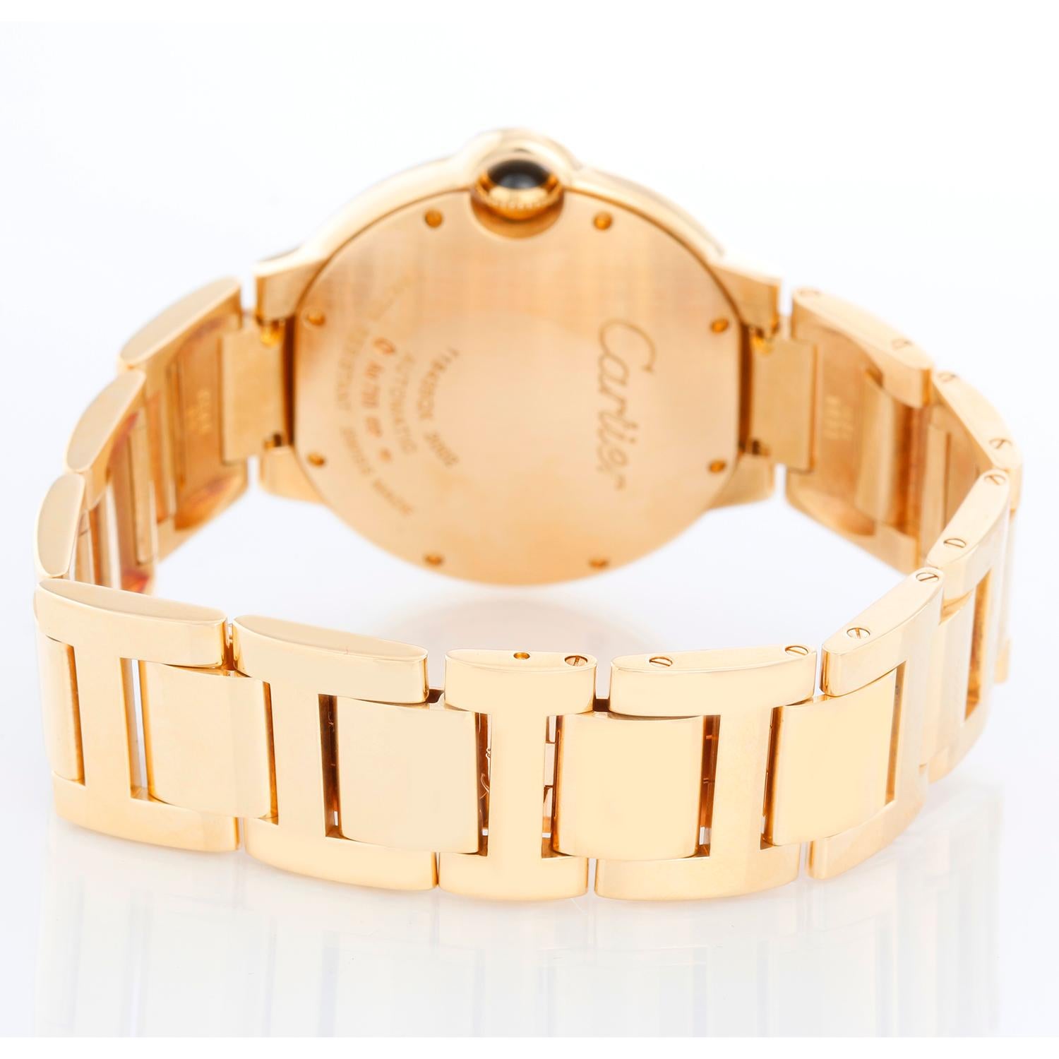 Cartier Ballon Bleu Midsize 18k Yellow Gold Watch WE902027 In Excellent Condition In Dallas, TX