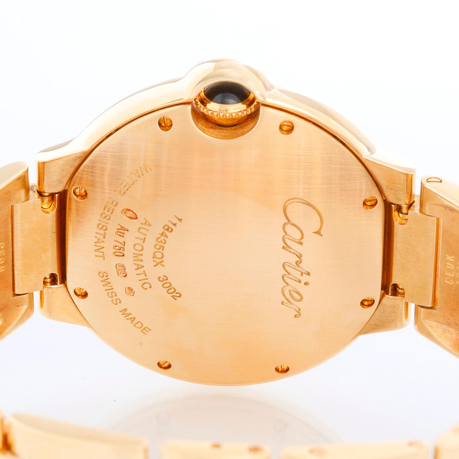 Women's or Men's Cartier Ballon Bleu Midsize 18k Yellow Gold Watch WE902027