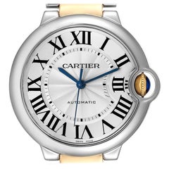 Cartier Ballon Bleu Midsize 36 Steel Yellow Gold Mens Watch W2BB0012 Papers