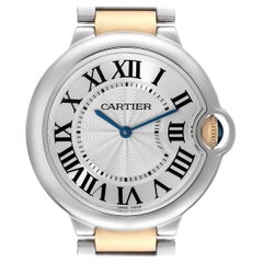Cartier Ballon Bleu Midsize 36 Steel Yellow Gold Mens Watch W69008Z3