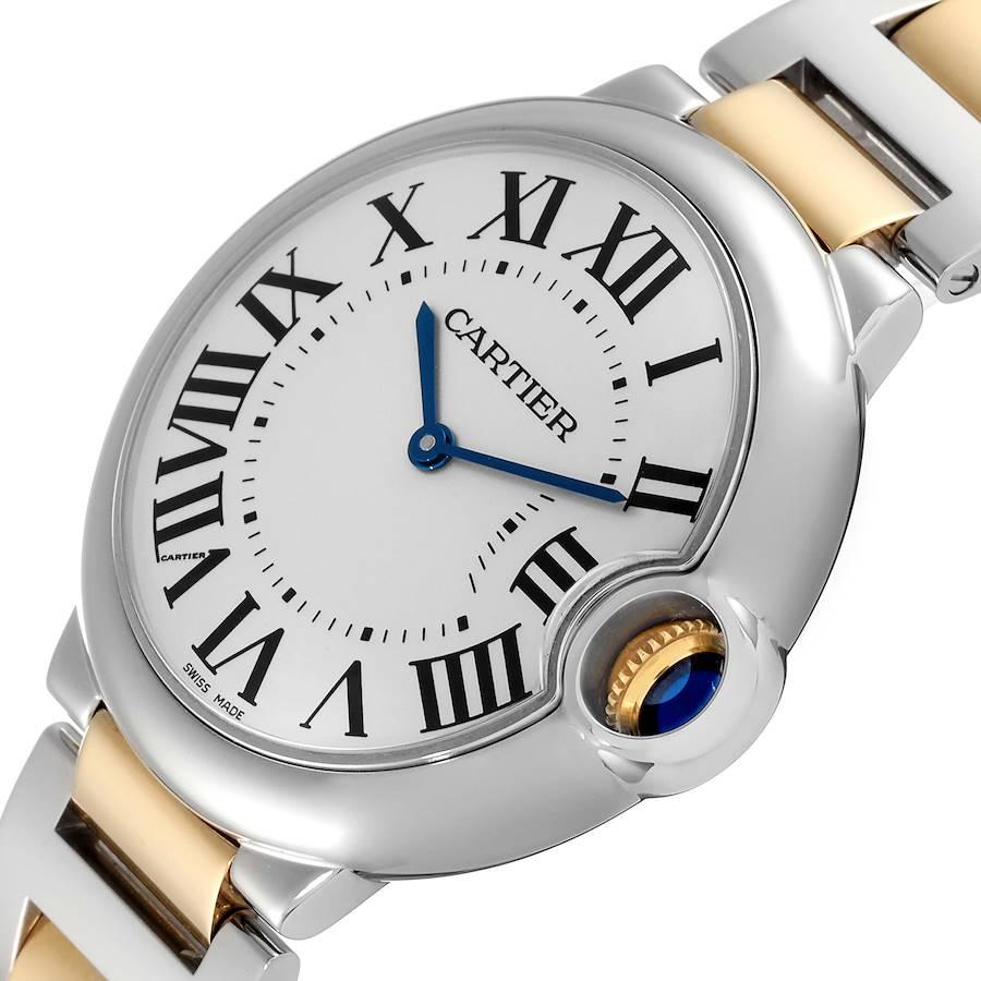 Cartier Ballon Bleu Steel Yellow Gold Watch W69008Z3 Box Papers For Sale 1