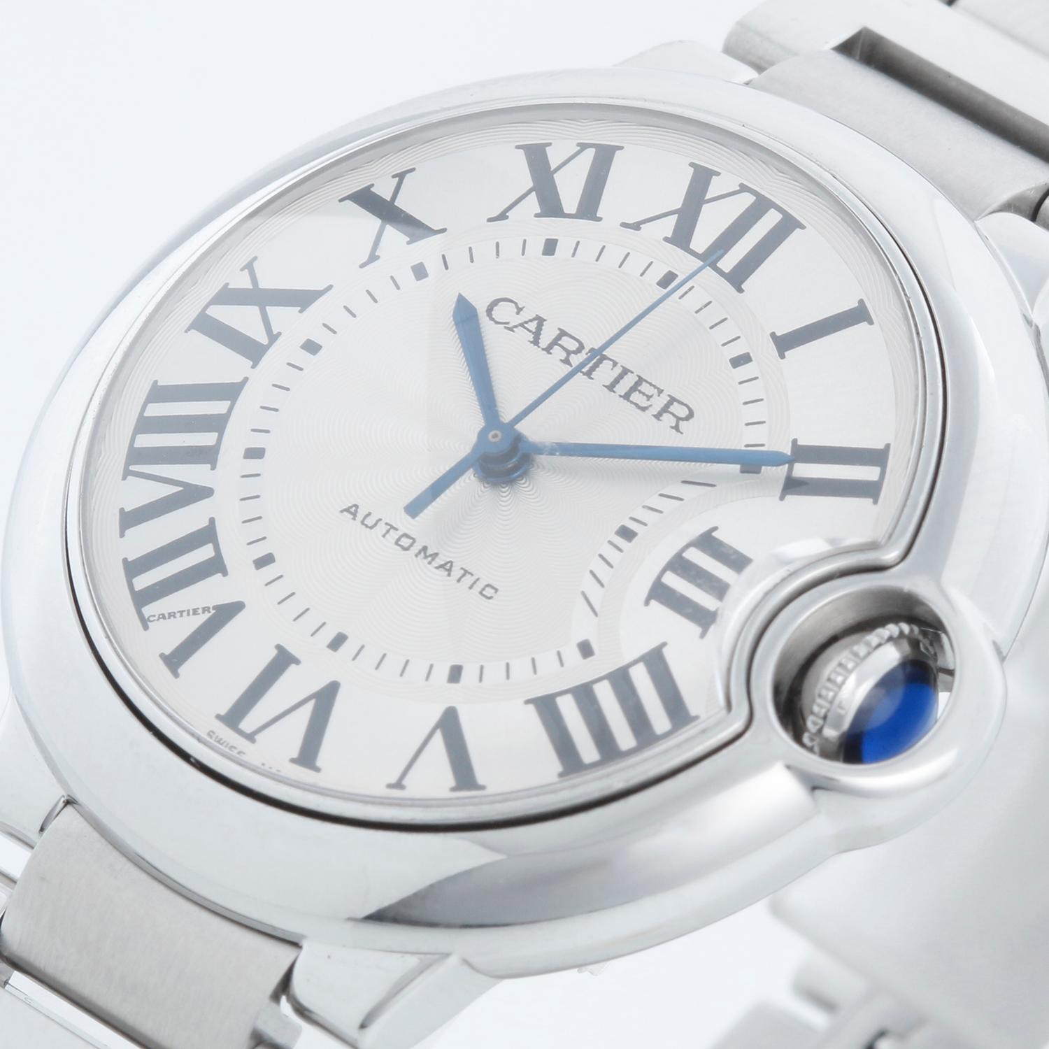 Women's or Men's Cartier Ballon Bleu Midsize Stainless Steel Watch W6920046 3284 For Sale