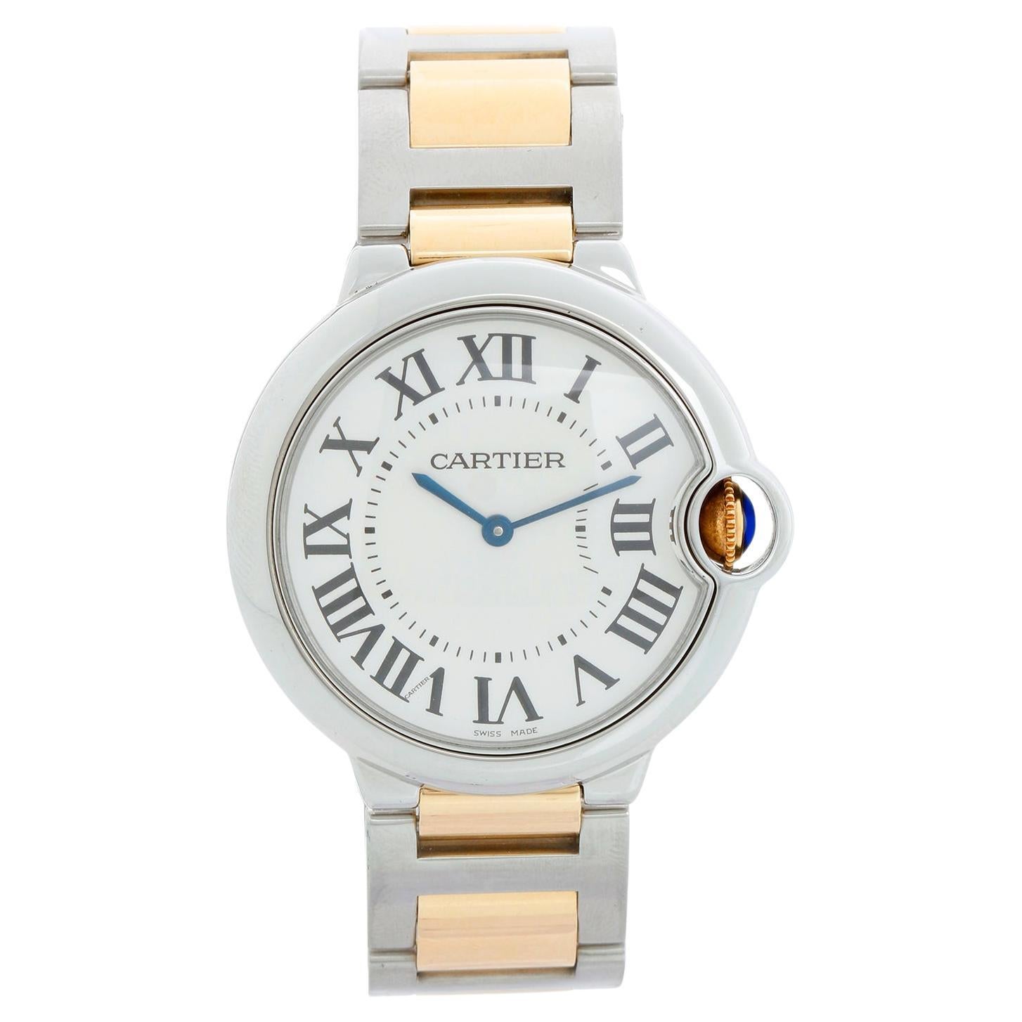 Cartier Montre Ballon Bleu Midsize en acier inoxydable et or jaune W69008Z3 3005