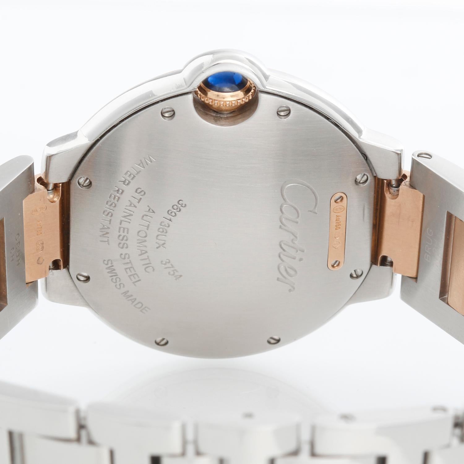 Women's Cartier Ballon Bleu Midsize Steel & Rose Gold Watch WE902078 3754