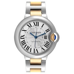 Cartier Ballon Bleu Midsize Steel Yellow Gold Ladies Watch W6920098 Box Papers