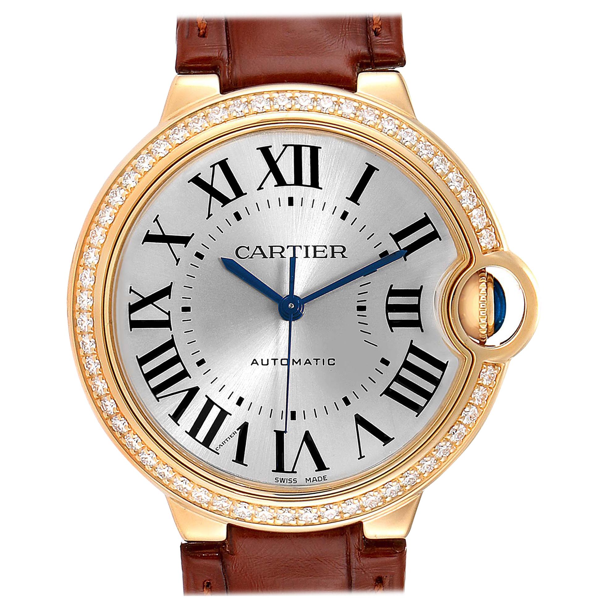 Cartier Ballon Bleu Midsize Yellow Gold Diamond Watch WE900451 Unworn For Sale