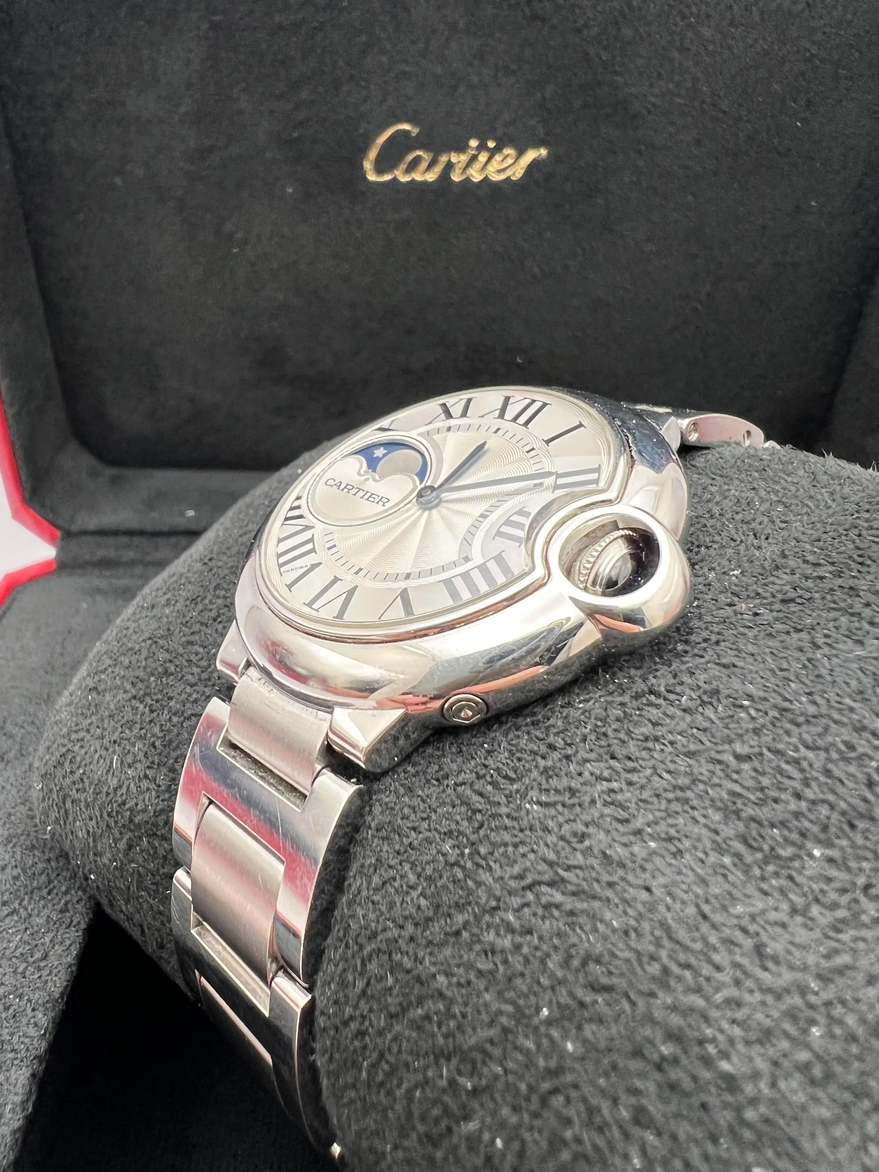 Cartier Ballon Bleu Moonphase 37mm Automatic Watch Box Papers WSBB0021 For Sale 4