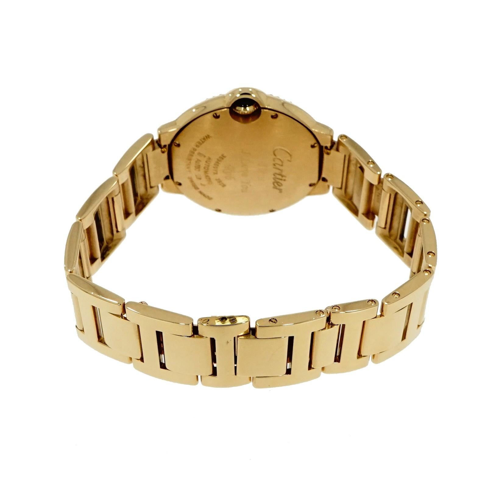 Round Cut Cartier Ballon Bleu on 18 Karat Yellow Gold WJBB0007