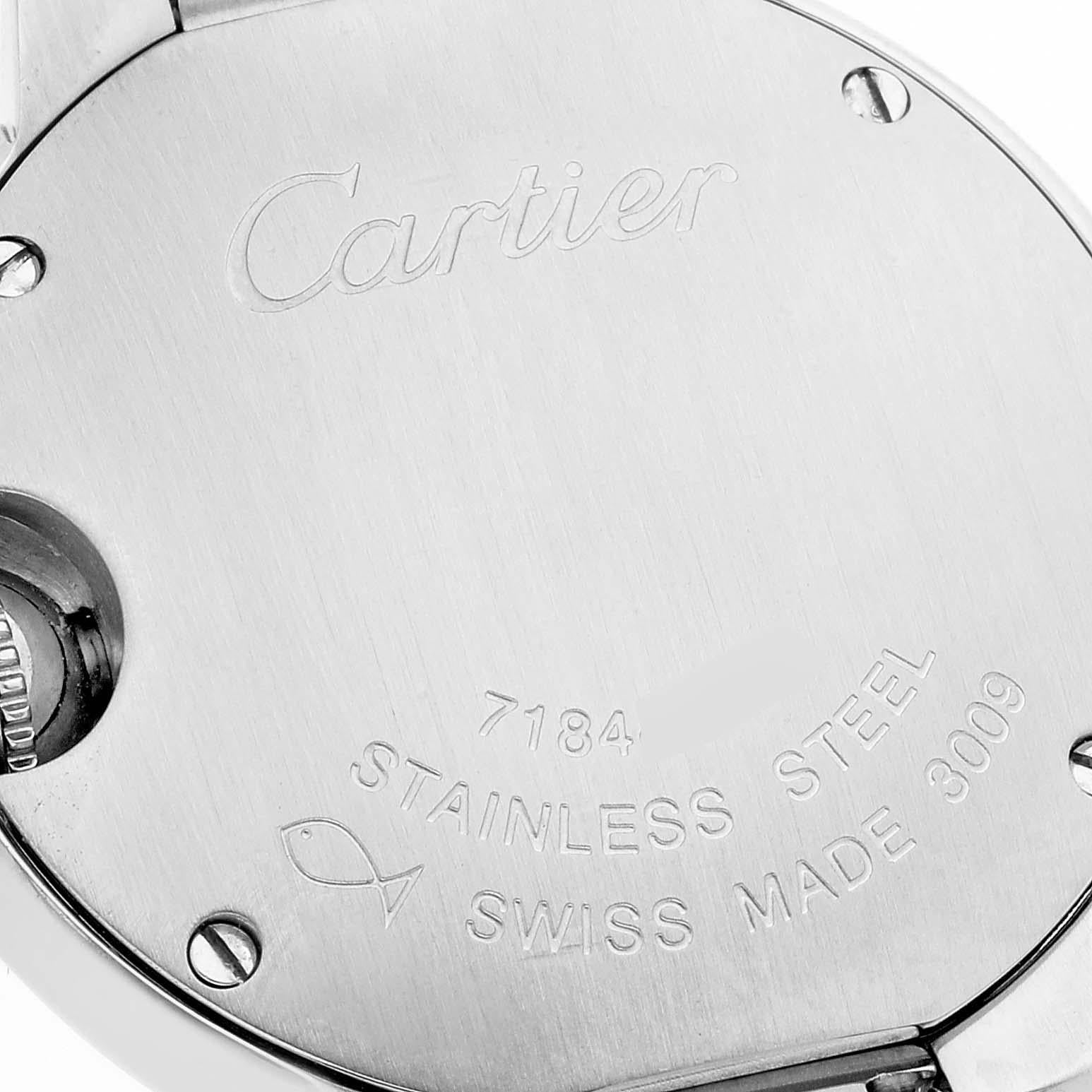 Cartier Ballon Bleu Rosa Zifferblatt 28mm Stahl Damenuhr W6920038 Box Papiere 3