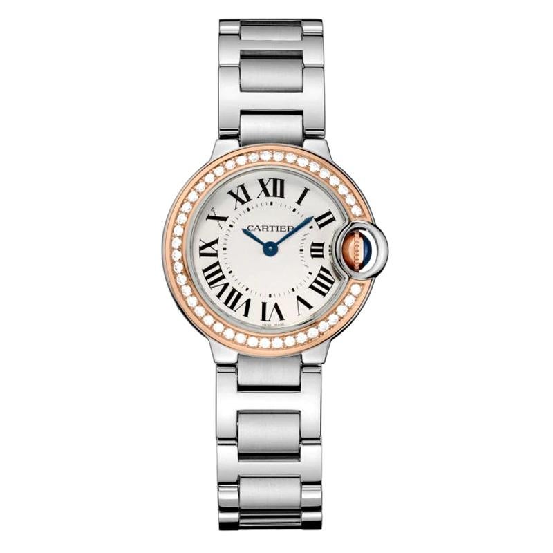Cartier Ballon Bleu Quartz Rose Gold Steel and Diamond Watch WE902079