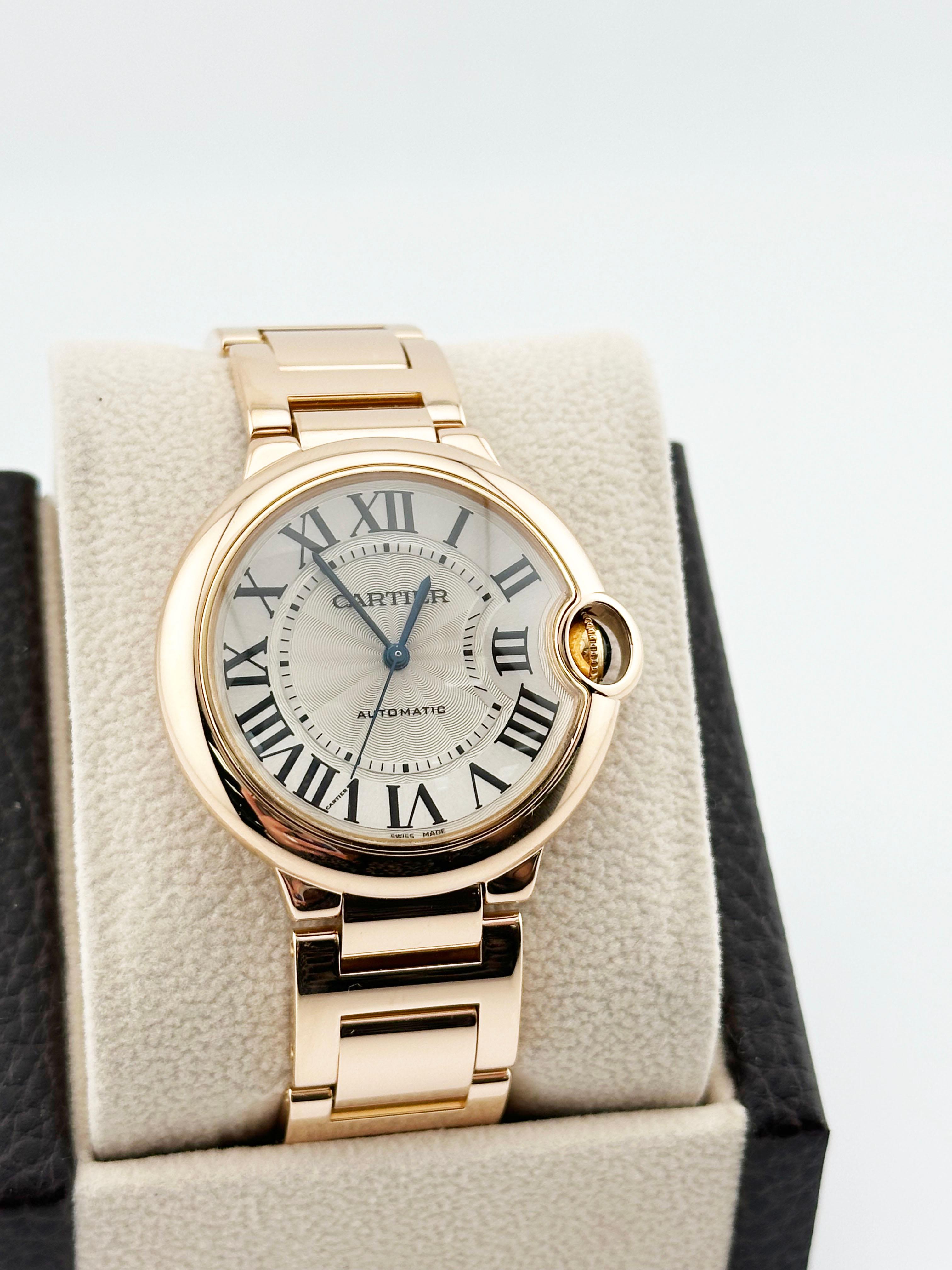 Cartier Ballon Bleu Ref 3003 18K Rose Gold 36mm For Sale 1