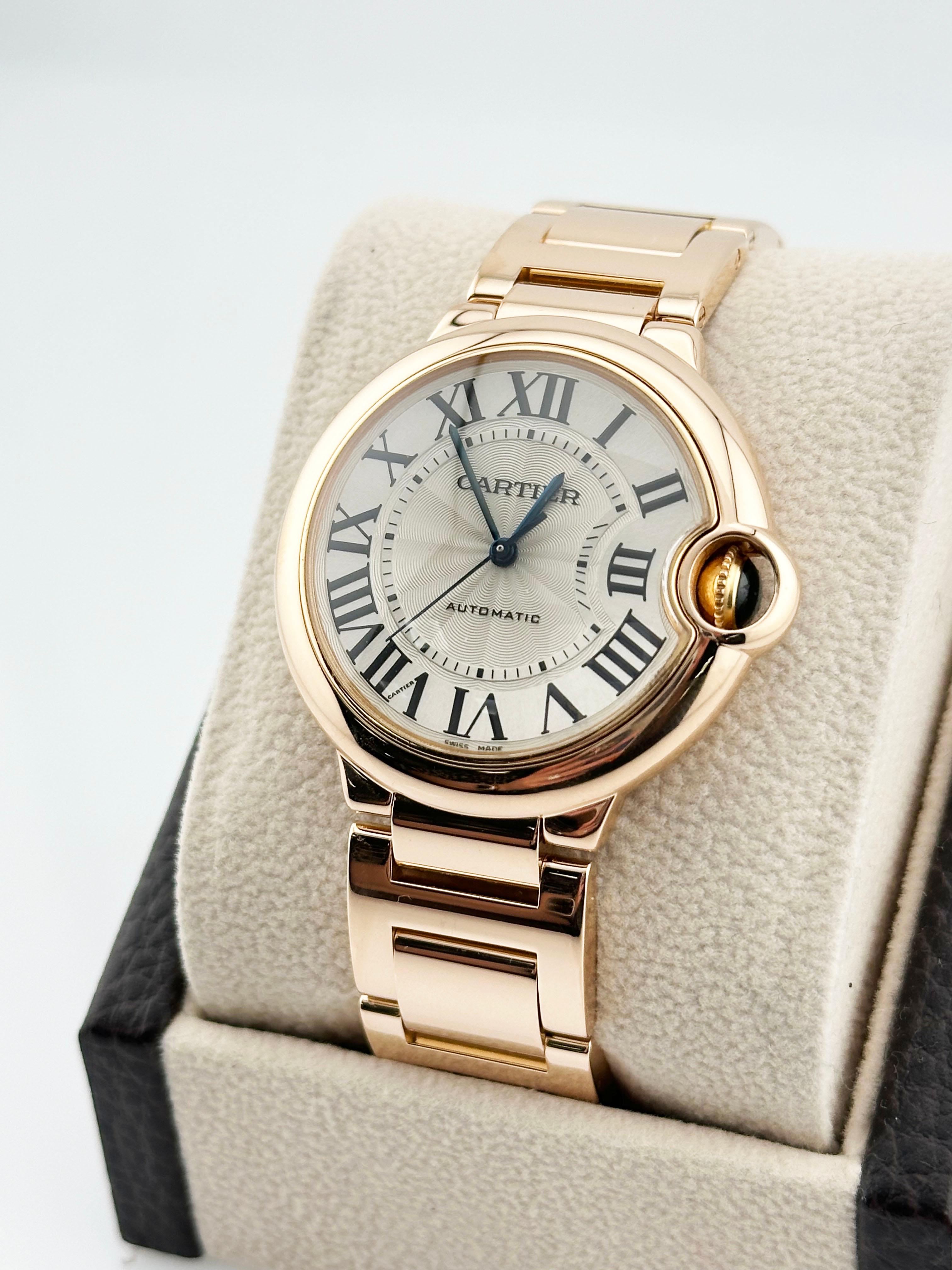 Cartier Ballon Bleu Ref 3003 18K Rose Gold 36mm For Sale 2