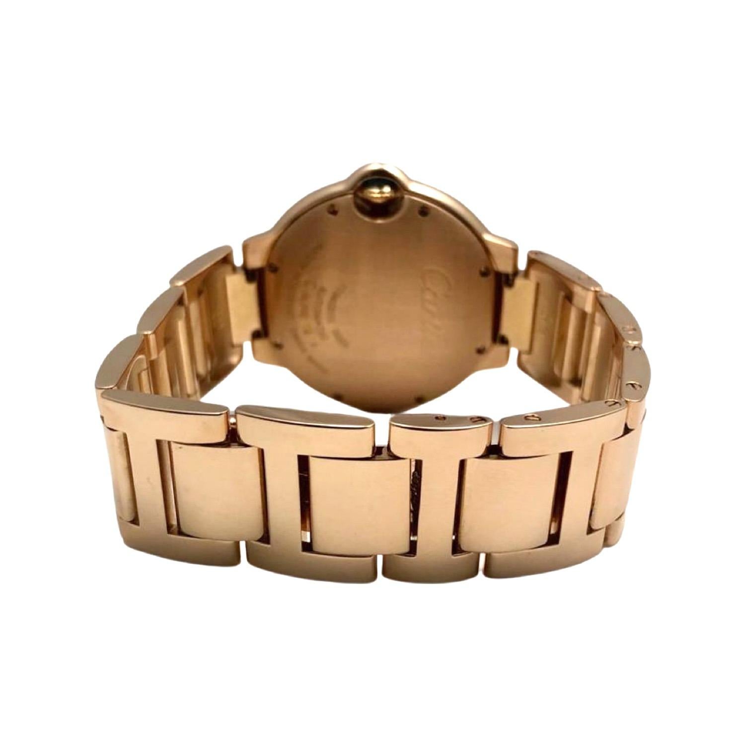 Cartier Cartier: 18 Karat Roségold Autouhr Ballon Bleu 36 mm  REF. 3003 im Zustand „Hervorragend“ im Angebot in Miami, FL