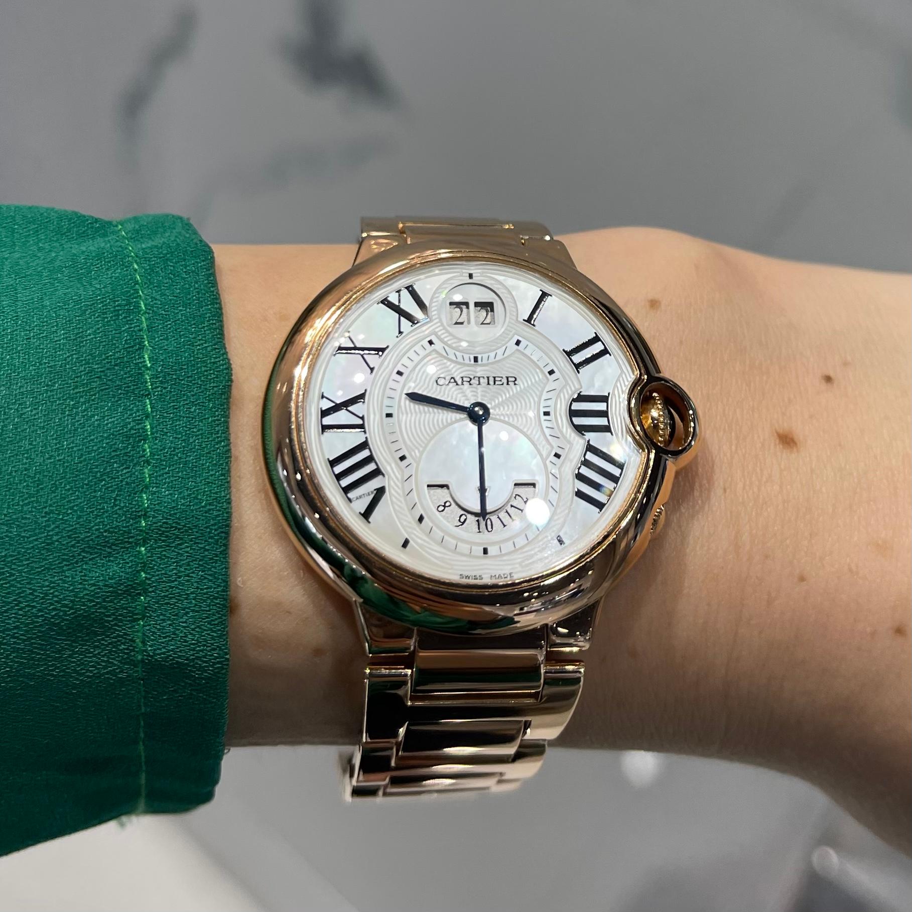 Cartier Ballon Bleu Ref: 3220 Rose Gold Watch, W6920035 For Sale 4