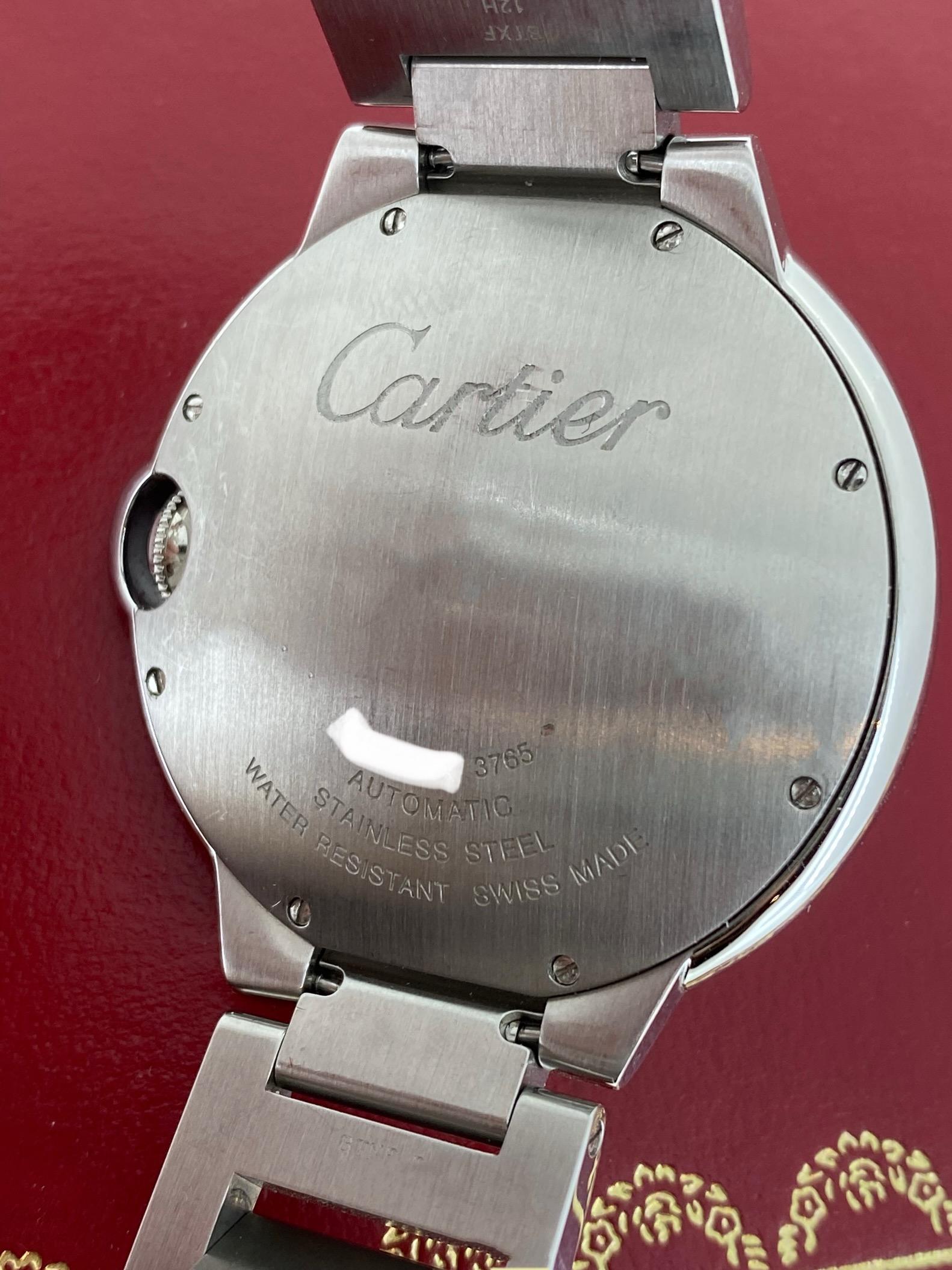 Reloj automático para caballero Cartier Ballon Bleu ref 3765 de acero inoxidable de 42 mm, c2020. en Excelente estado para la venta en MELBOURNE, AU
