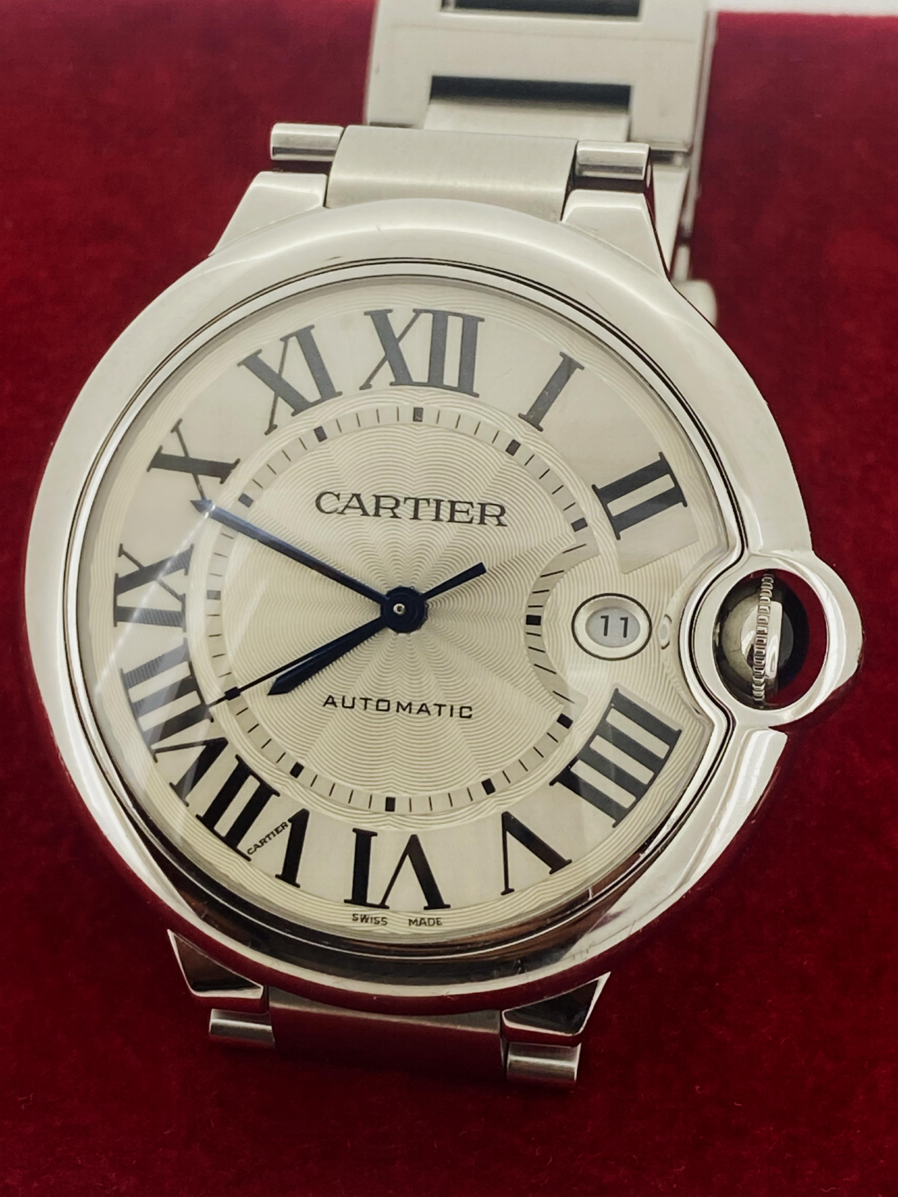 Contemporary Cartier Ballon Bleu ref 3765 Stainless Steel 42mm Automatic Mens' Watch, c2020. For Sale