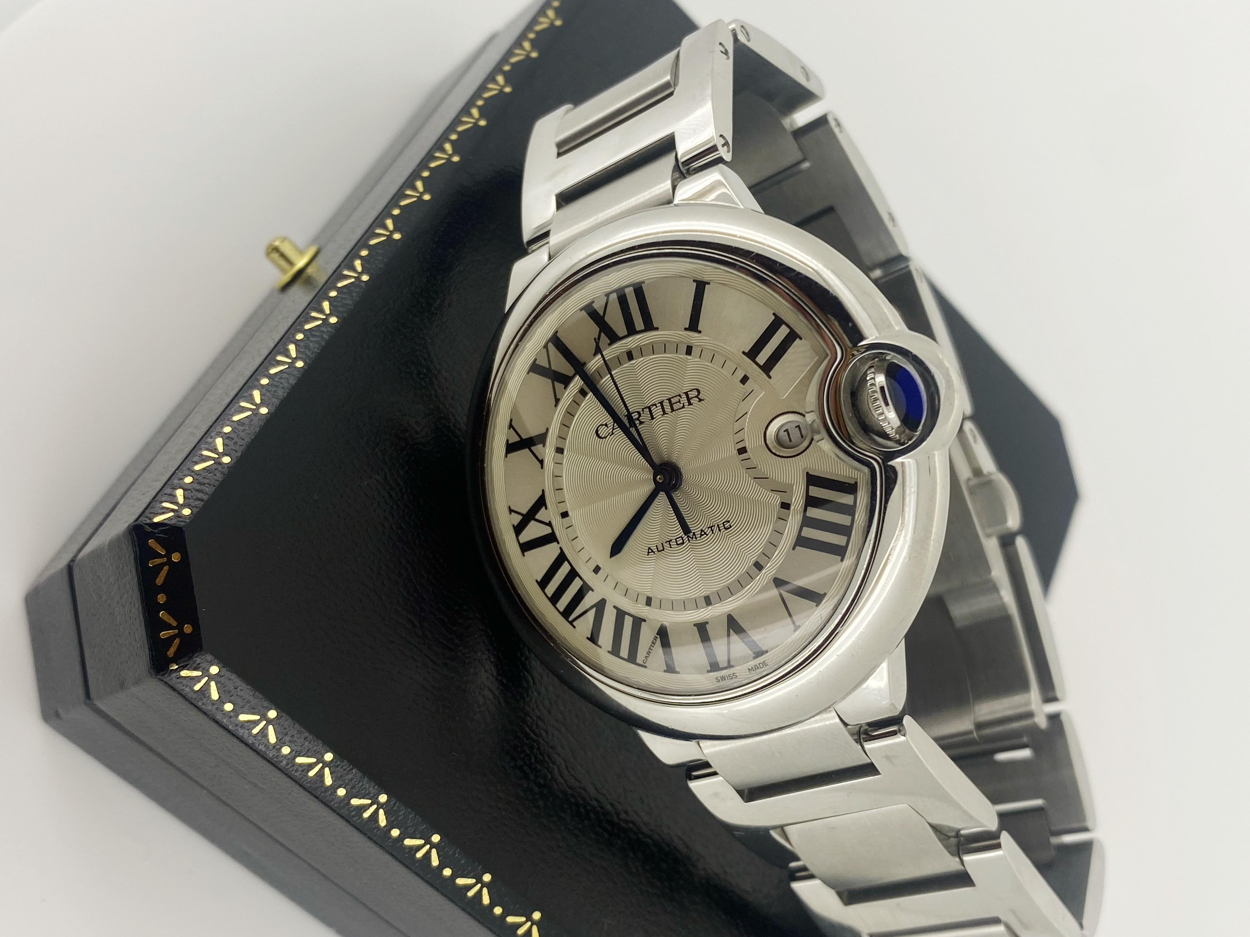Cartier Ballon Bleu ref 3765 Stainless Steel 42mm Automatic Mens' Watch, c2020. For Sale 1