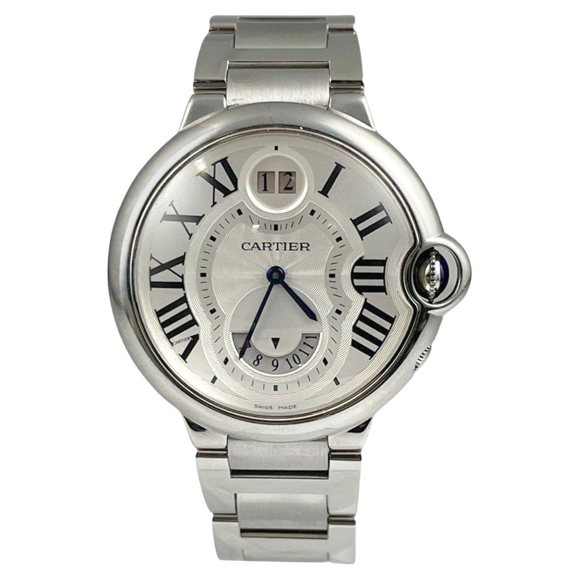 Cartier Ballon Bleu Ref.W6920011 Dual Time Stainless Steel Watch For Sale