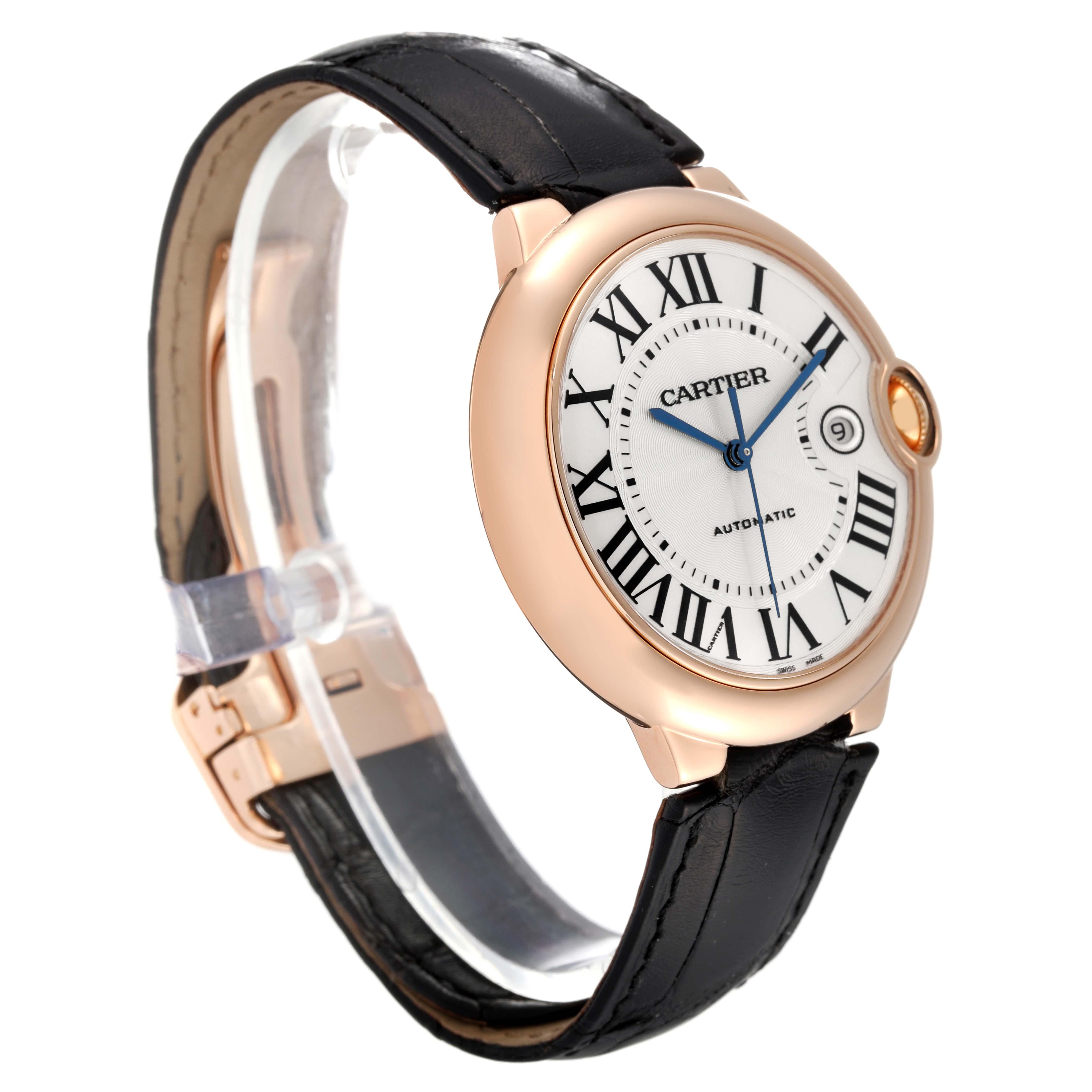 Men's Cartier Ballon Bleu Rose Gold Automatic Mens Watch W6900651 For Sale