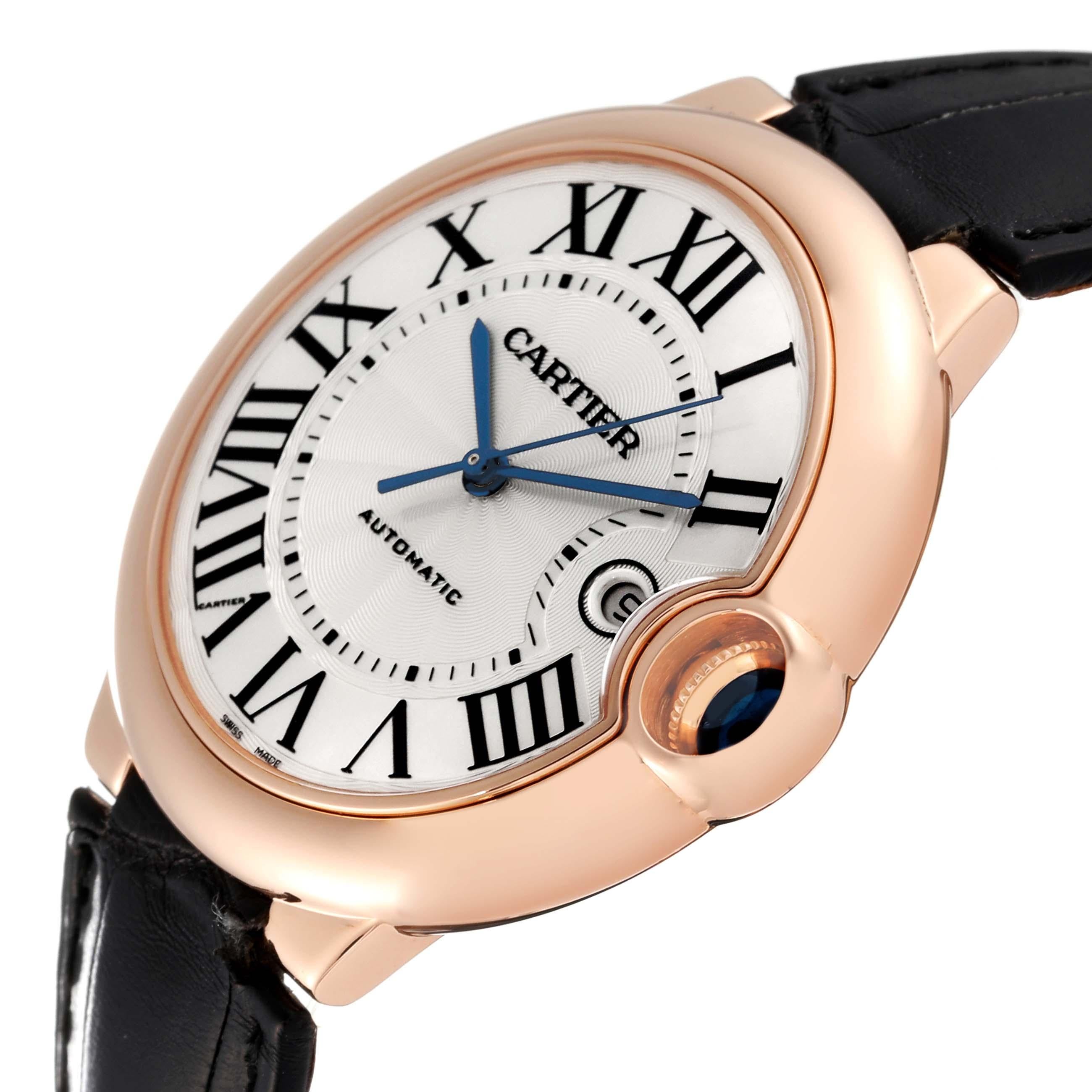 Cartier Ballon Bleu Rose Gold Automatic Mens Watch W6900651 For Sale 1