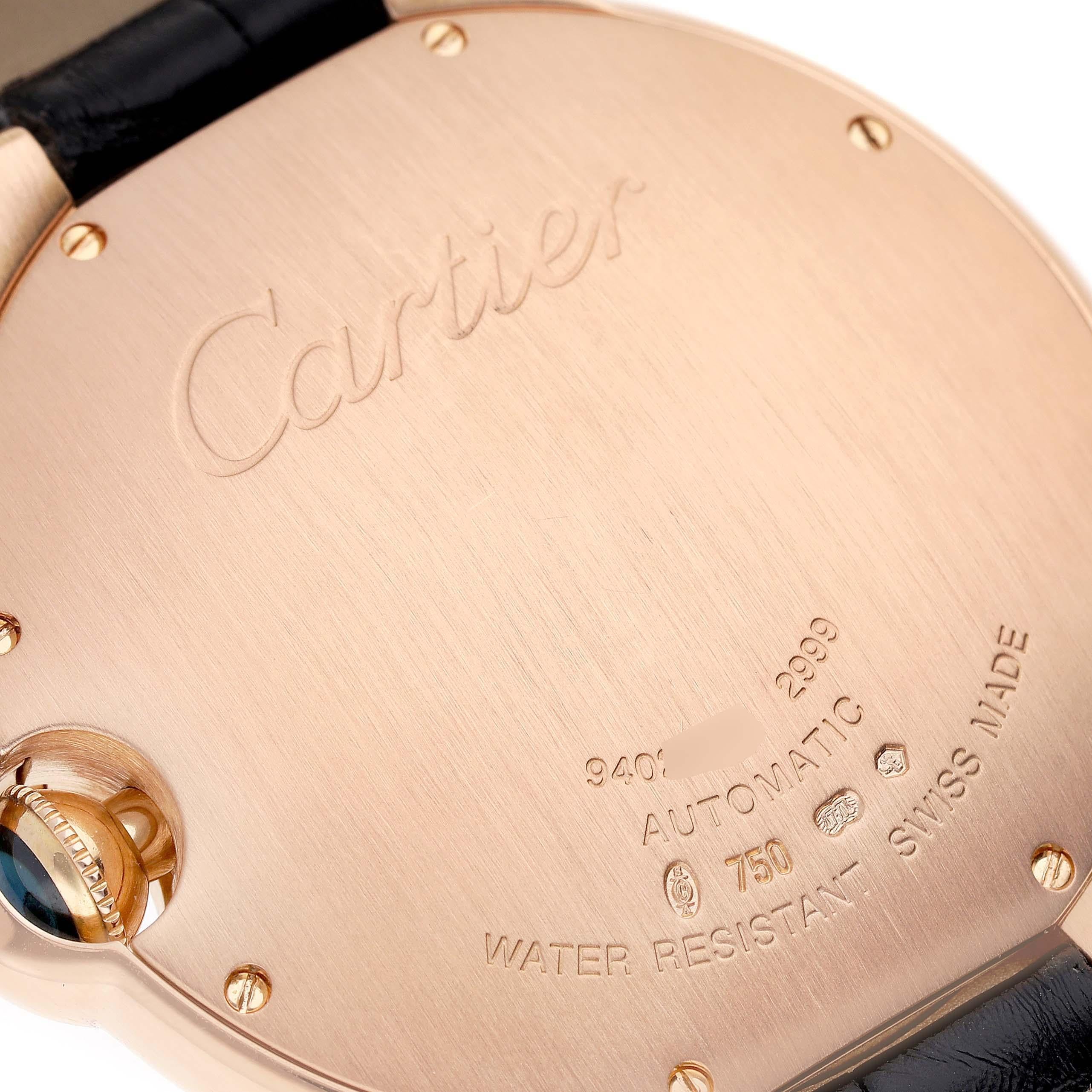 Cartier Ballon Bleu Rose Gold Automatic Mens Watch W6900651 For Sale 2