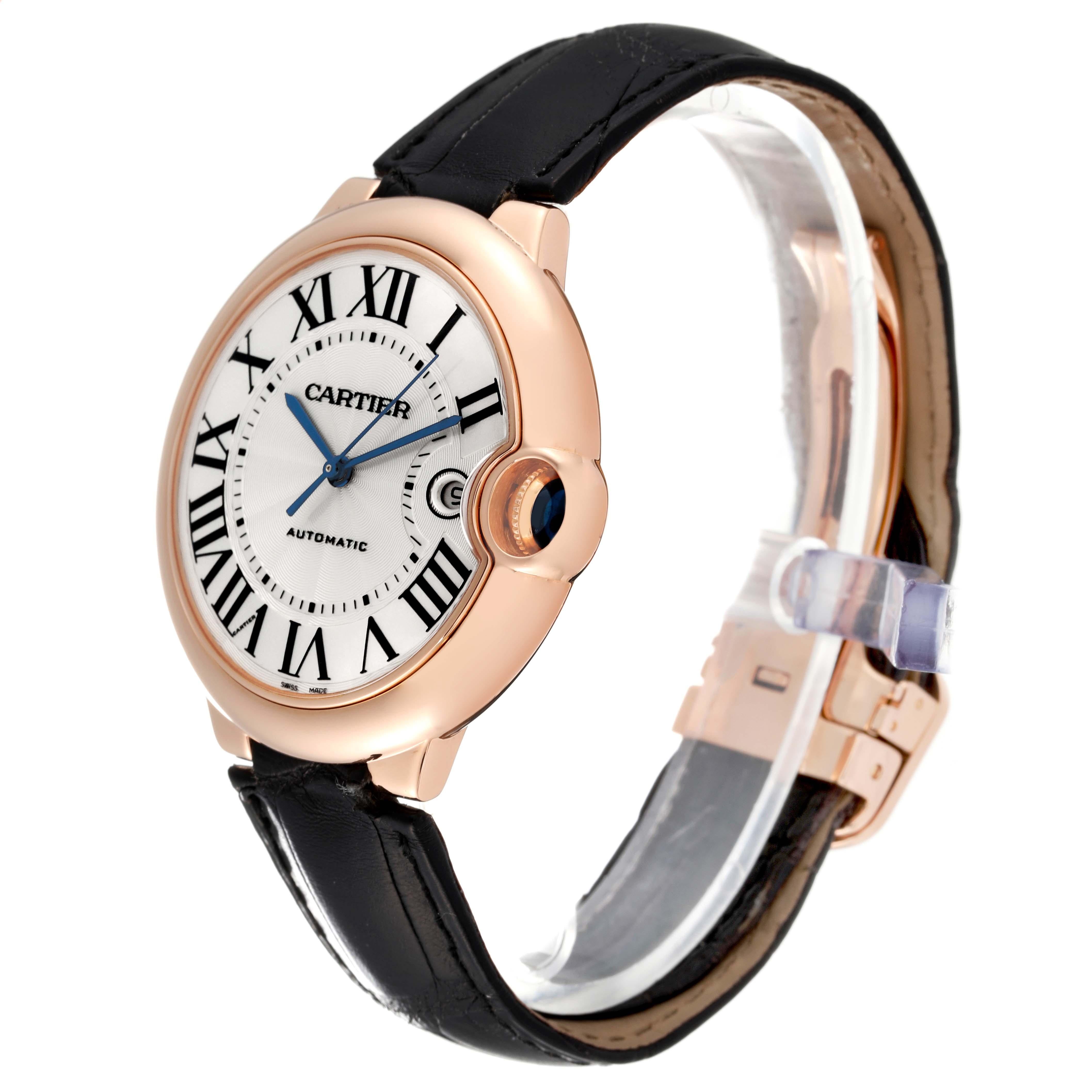 Cartier Ballon Bleu Rose Gold Automatic Mens Watch W6900651 For Sale 3