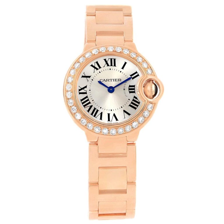 Cartier Ballon Bleu Rose Gold Diamond Ladies Watch We9002z3 Box Papers For Sale At 1stdibs