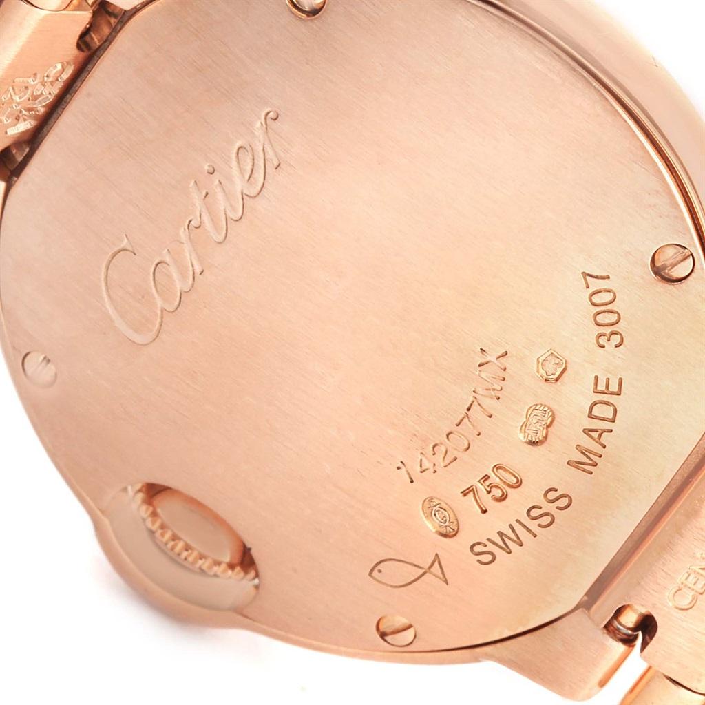 Cartier Ballon Bleu Rose Gold Diamond Ladies Watch WE9002Z3 Box Papers In Excellent Condition For Sale In Atlanta, GA