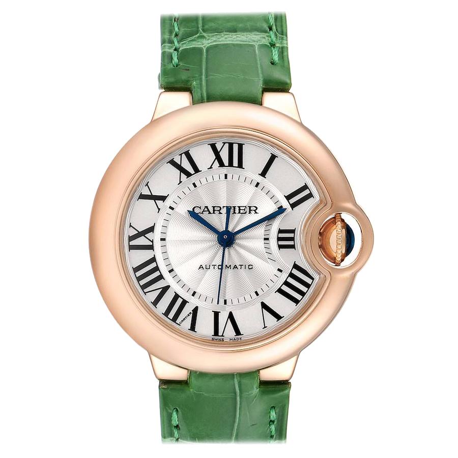 Cartier Ballon Bleu Rose Gold Silver Dial Ladies Watch W6920097 Box Papers For Sale