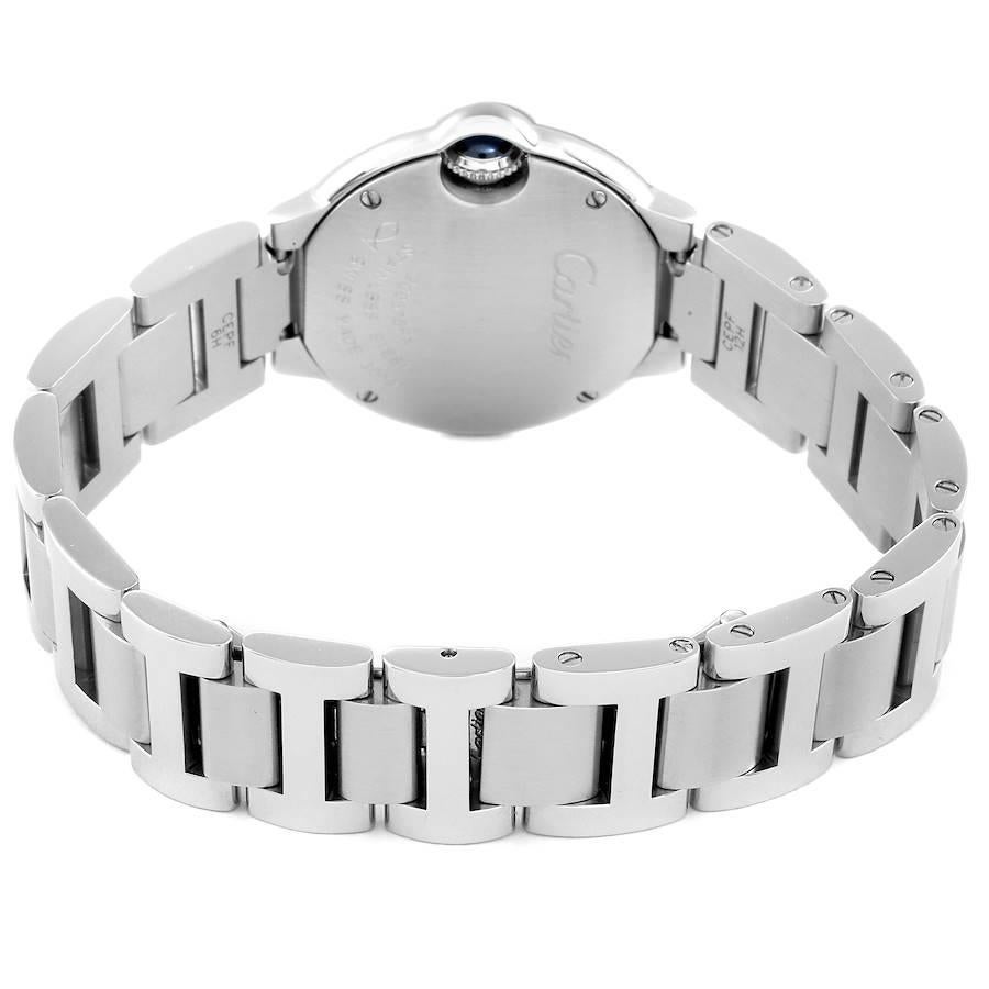 Women's Cartier Ballon Bleu Silver Dial Quartz Steel Ladies Watch W69010Z4 Box Papers