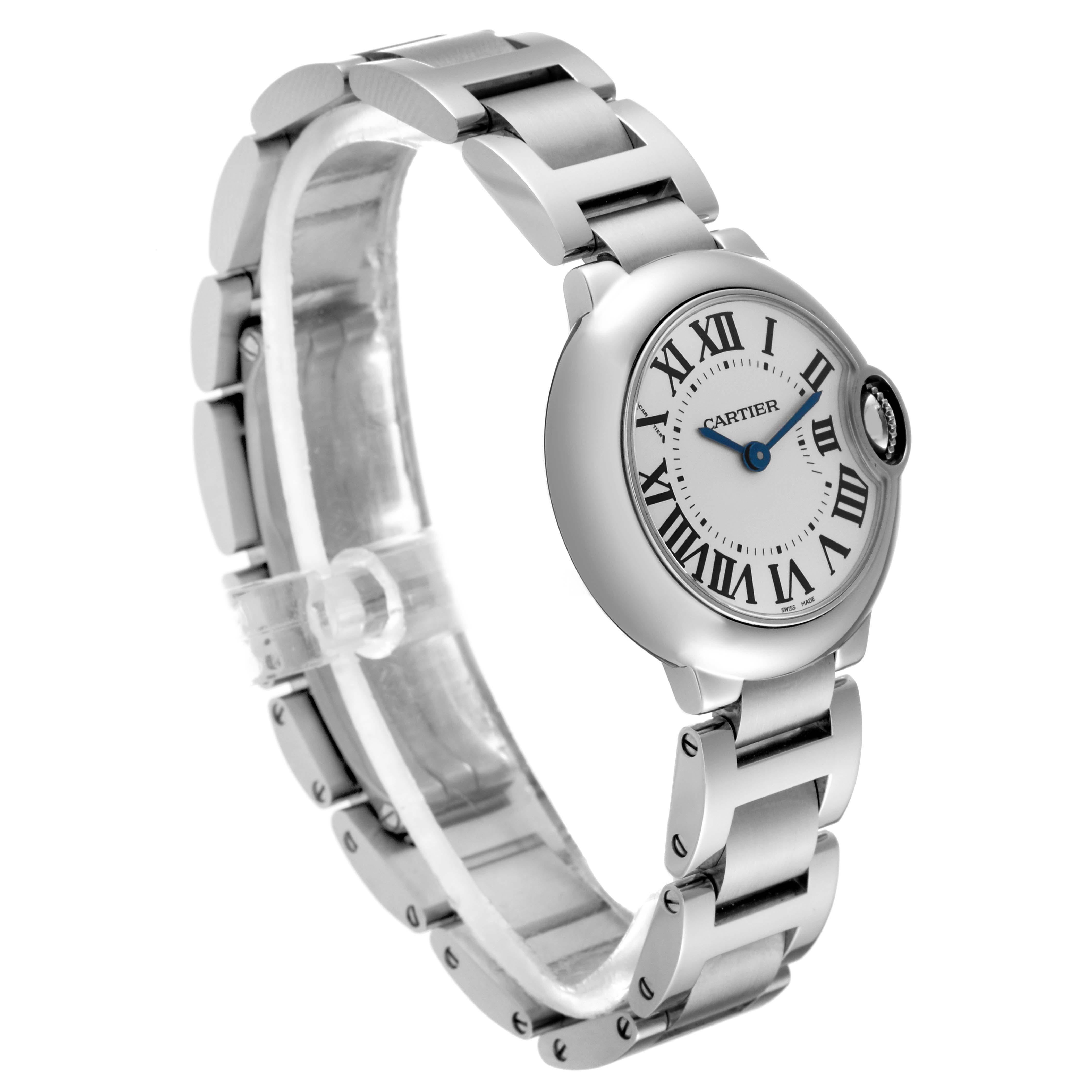 Cartier Ballon Bleu Silver Dial Quartz Steel Ladies Watch W69010Z4 Box Papers For Sale 4