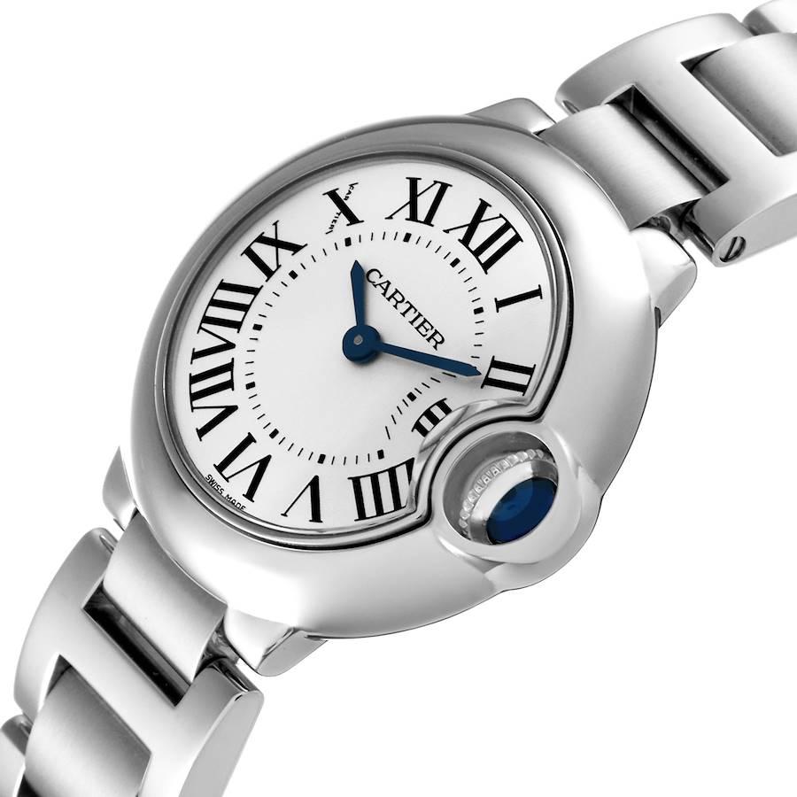 Cartier Ballon Bleu De Cartier White Dial Silver Steel Strap Watch for Women - W69010Z4
