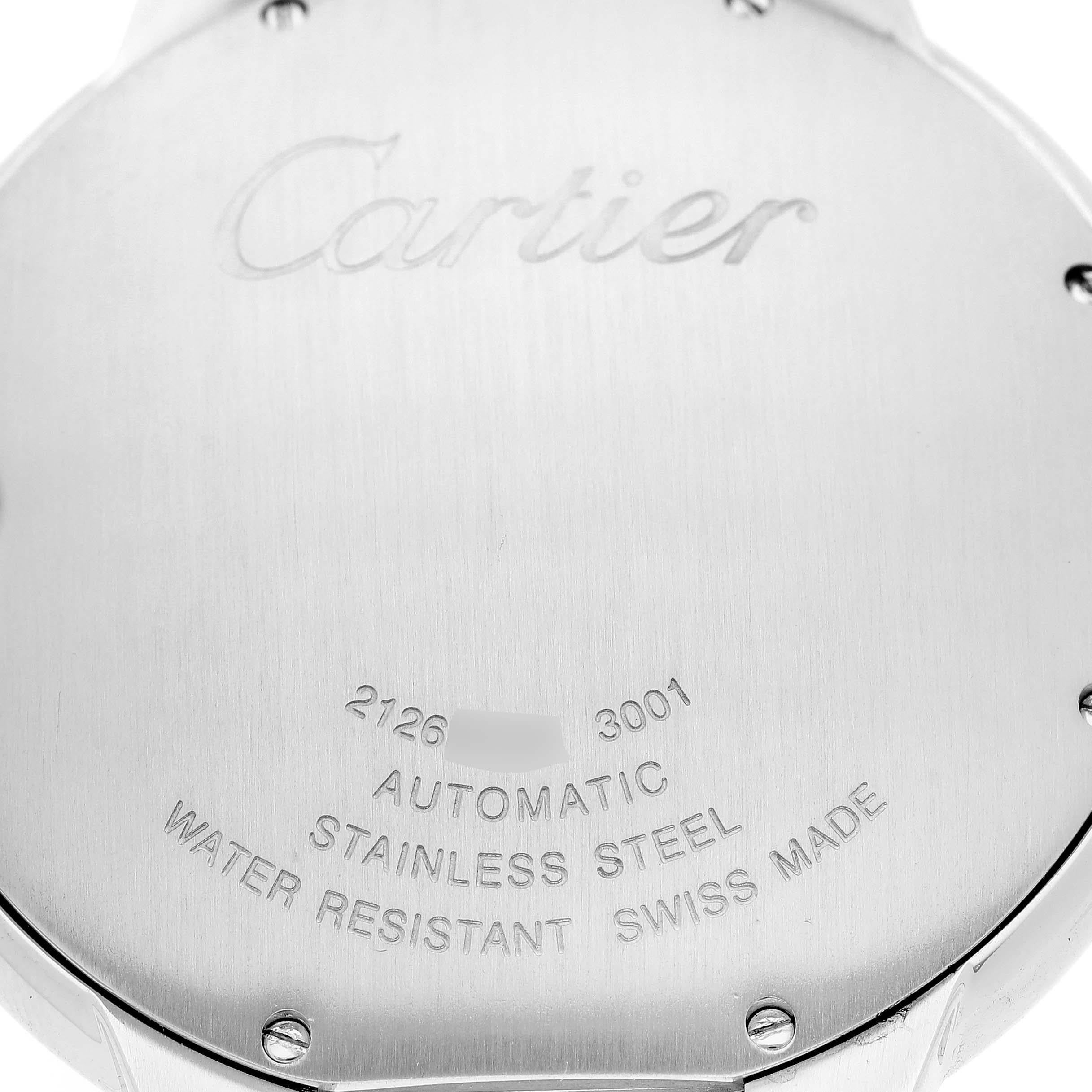 Cartier Ballon Bleu Silber Zifferblatt Stahl Gelbgold Herrenuhr W69009Z3 im Angebot 3
