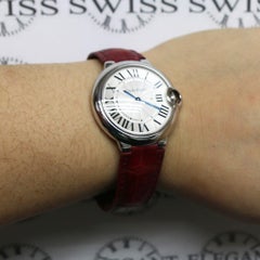 Cartier Ballon Bleu Silver Roman Dial Stainless Steel Watch