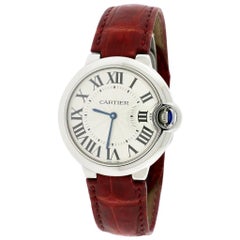 Cartier Ballon Bleu Silver Roman Dial Stainless Steel Watch