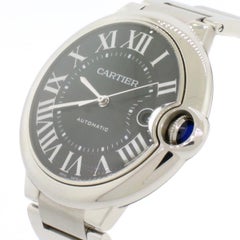 Cartier Ballon Bleu Stainless Steel Grey Roman Dial Automatic Men's Watch