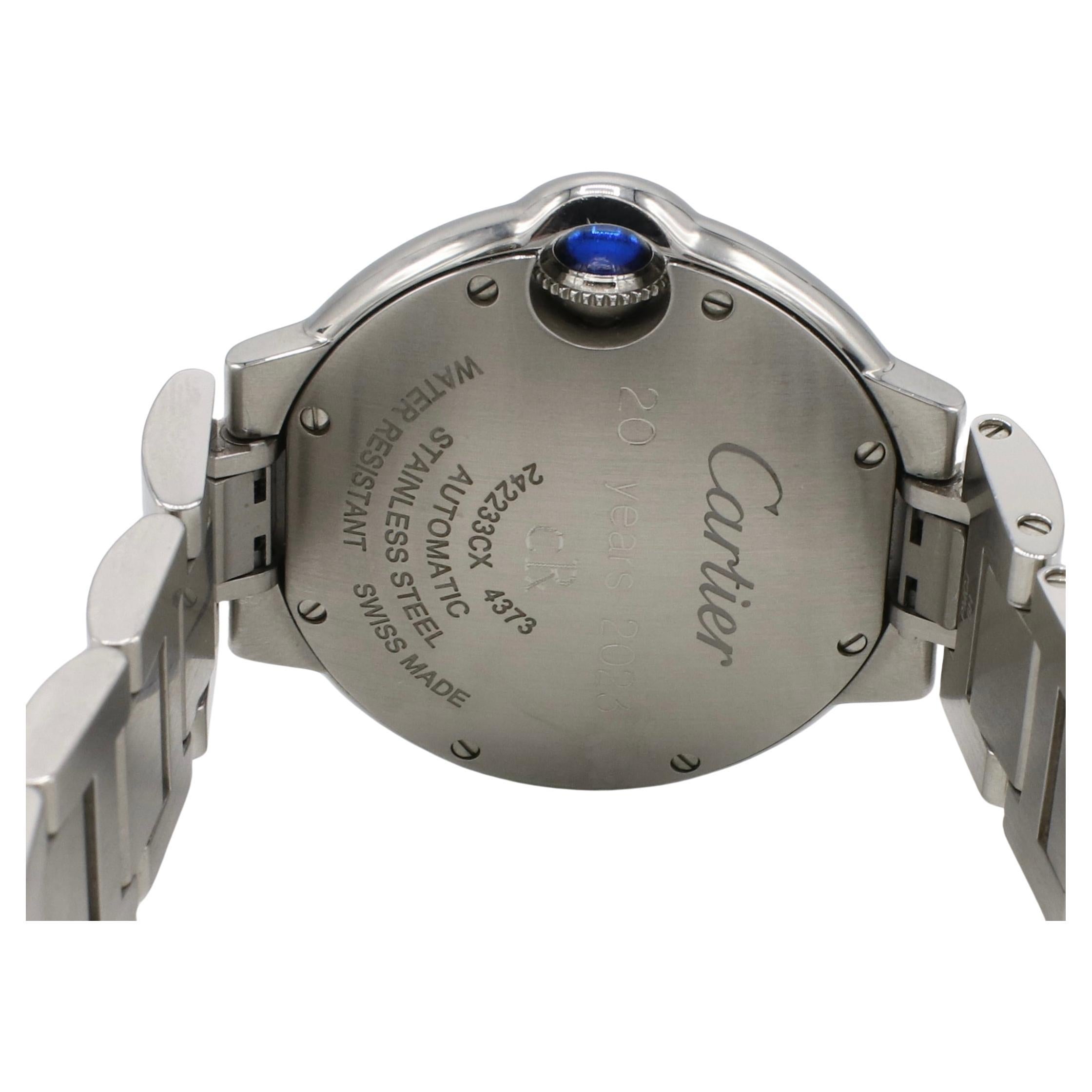 Modern Cartier Ballon Bleu Stainless Steel Automatic Blue Dial Ladies Watch WSBB0062