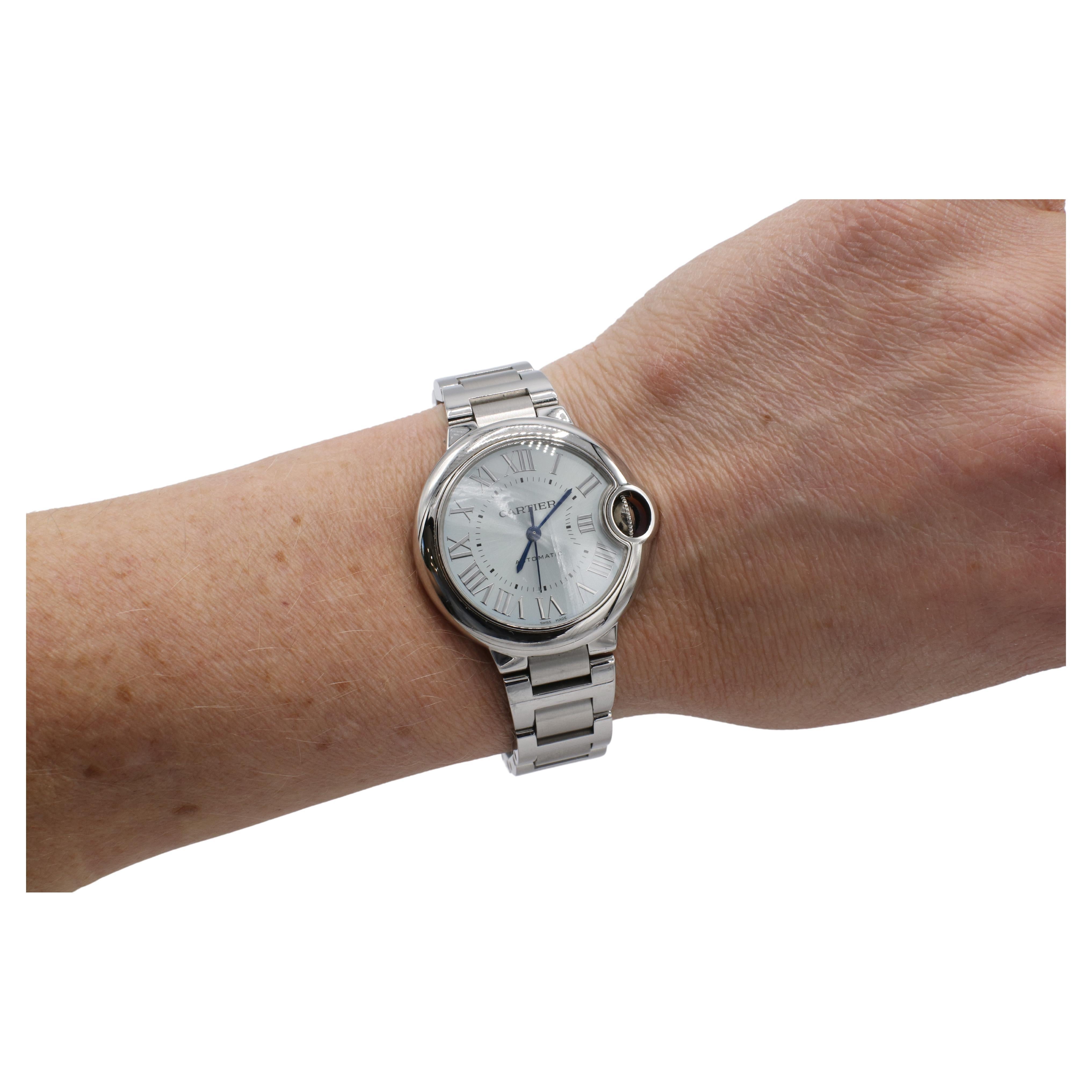 Women's or Men's Cartier Ballon Bleu Stainless Steel Automatic Blue Dial Ladies Watch WSBB0062