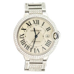 Cartier Ballon Bleu Stainless Steel Bust Down 42mm Watch AM Diamonds