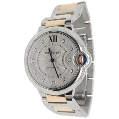 Cartier Ballon Bleu Stainless Steel Rose Gold Diamond Watch