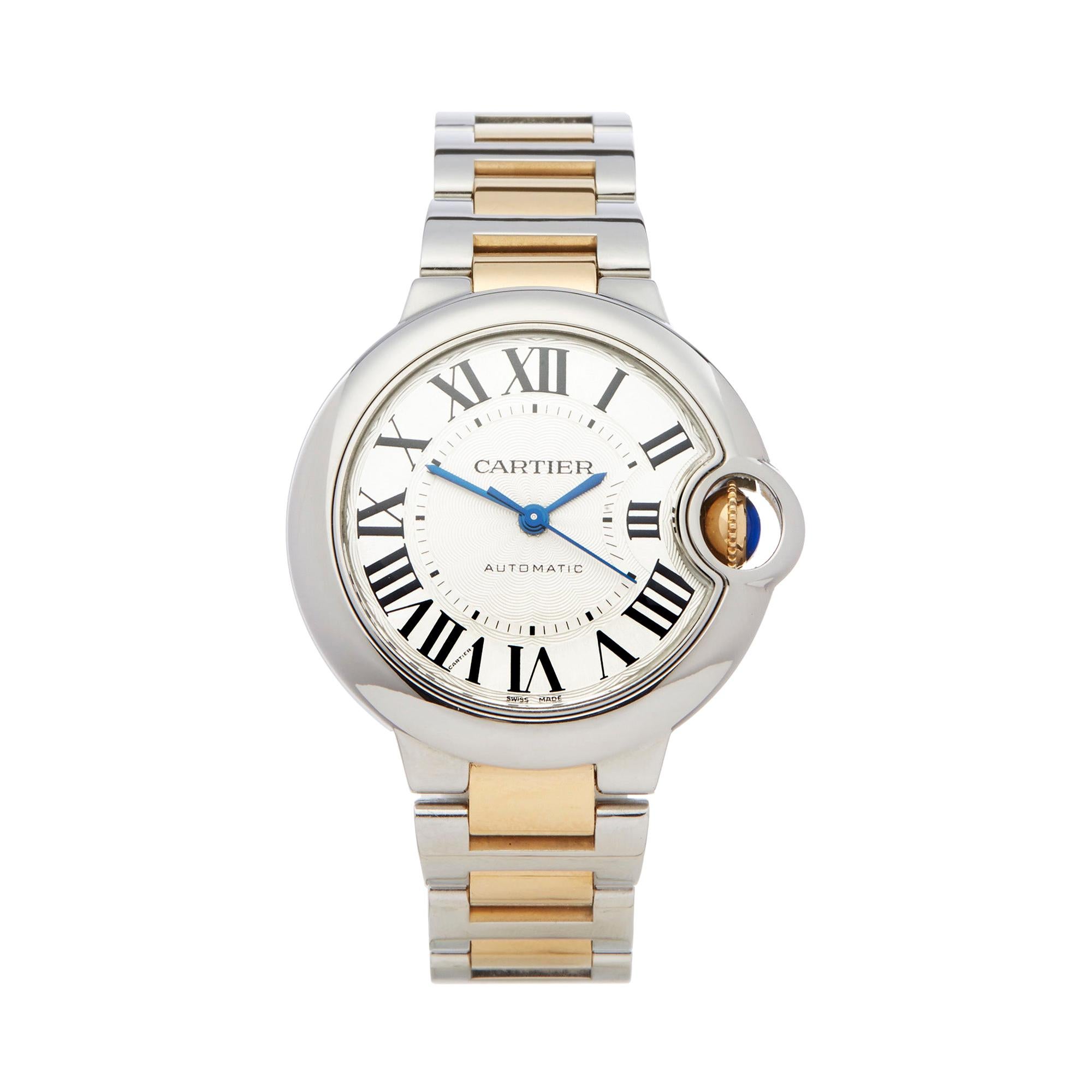 Cartier Ballon Bleu Stainless Steel and Yellow Gold 3489 or W2BB0002 at  1stDibs